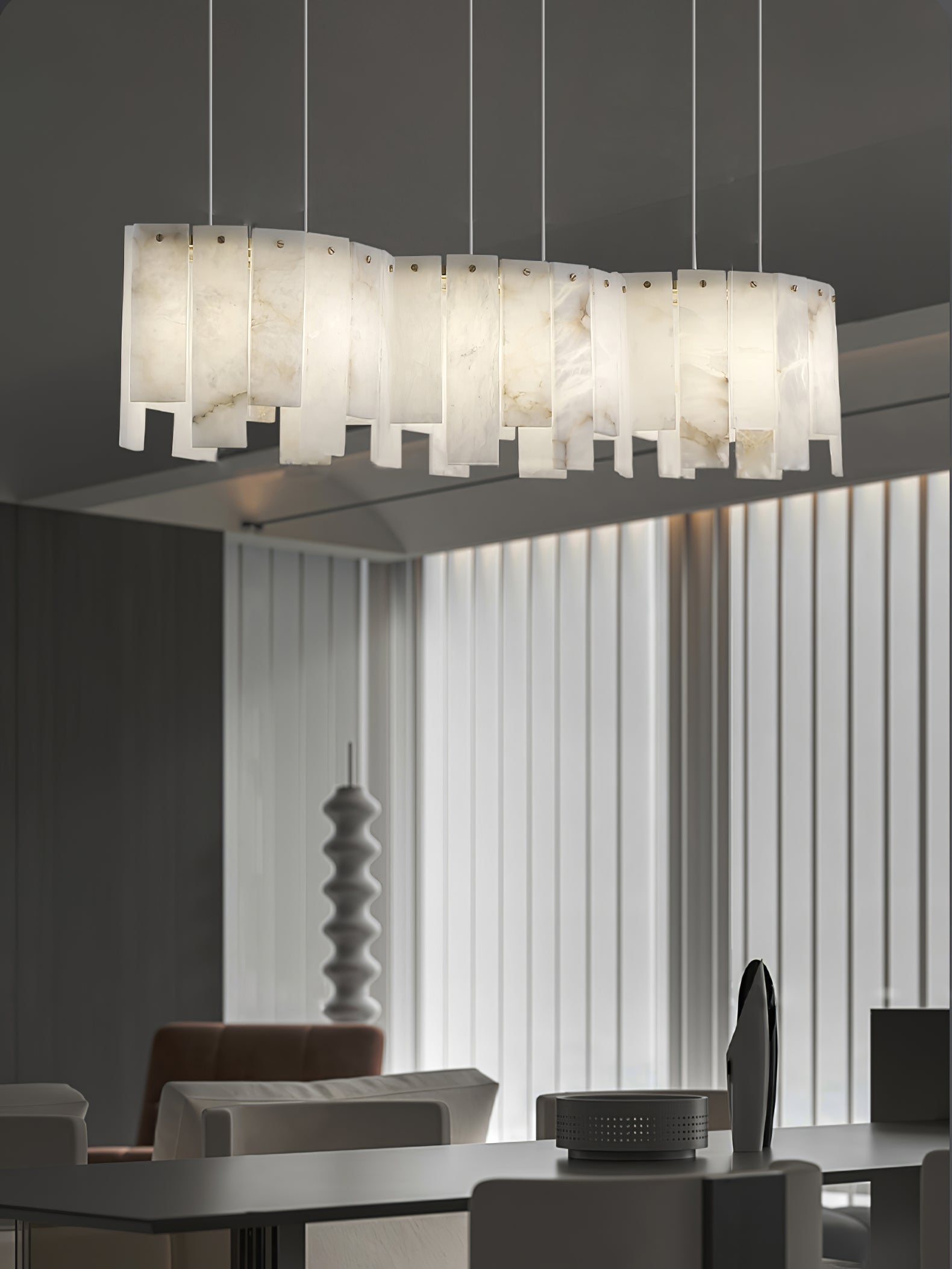 Cavelan Cluster Alabaster Pendant Light-Neutral Decor