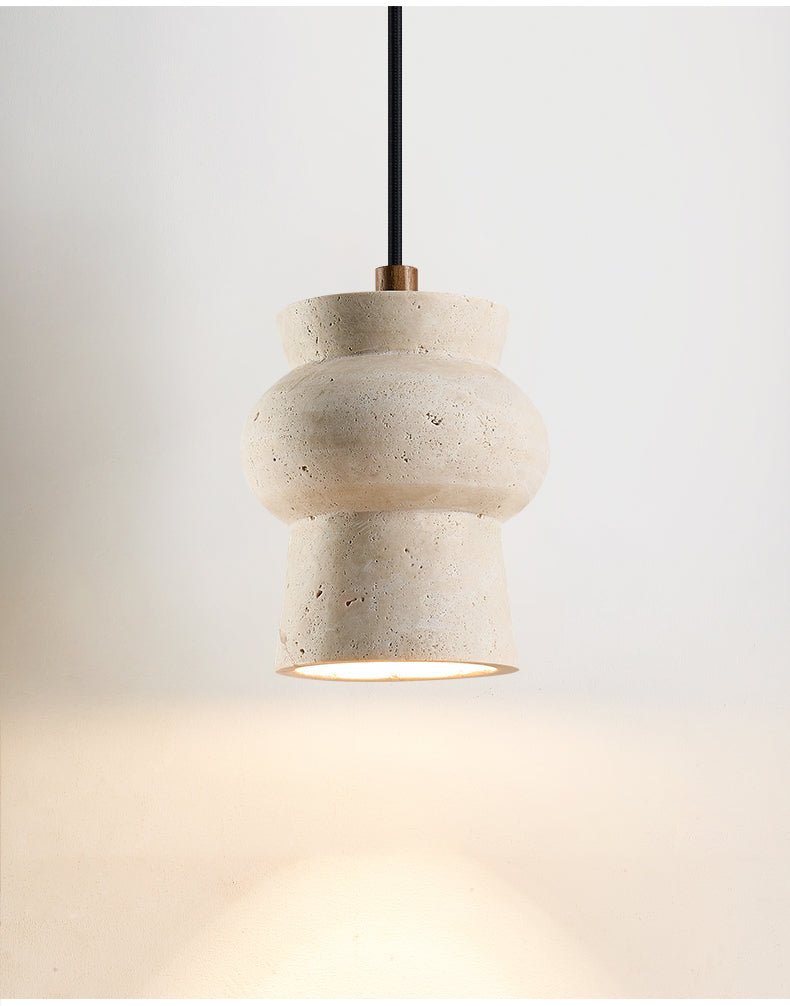 Dynt Timeless Yellow Travertine Pendant Lamp-Neutral Decor