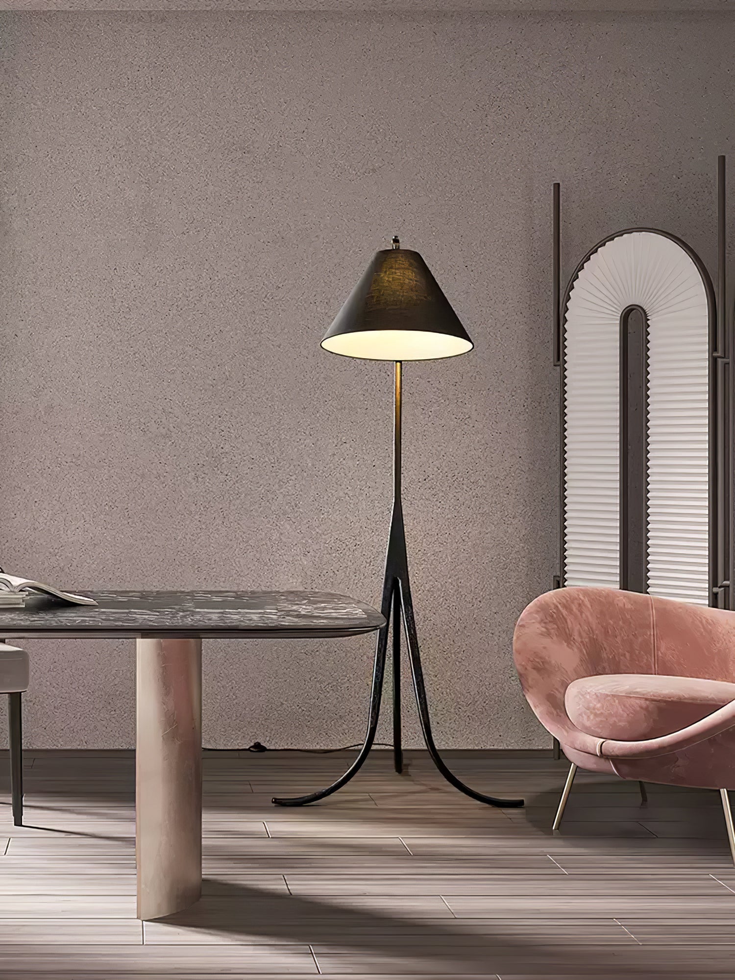 Udorila Curved Wood Floor Lamp-Neutral Decor