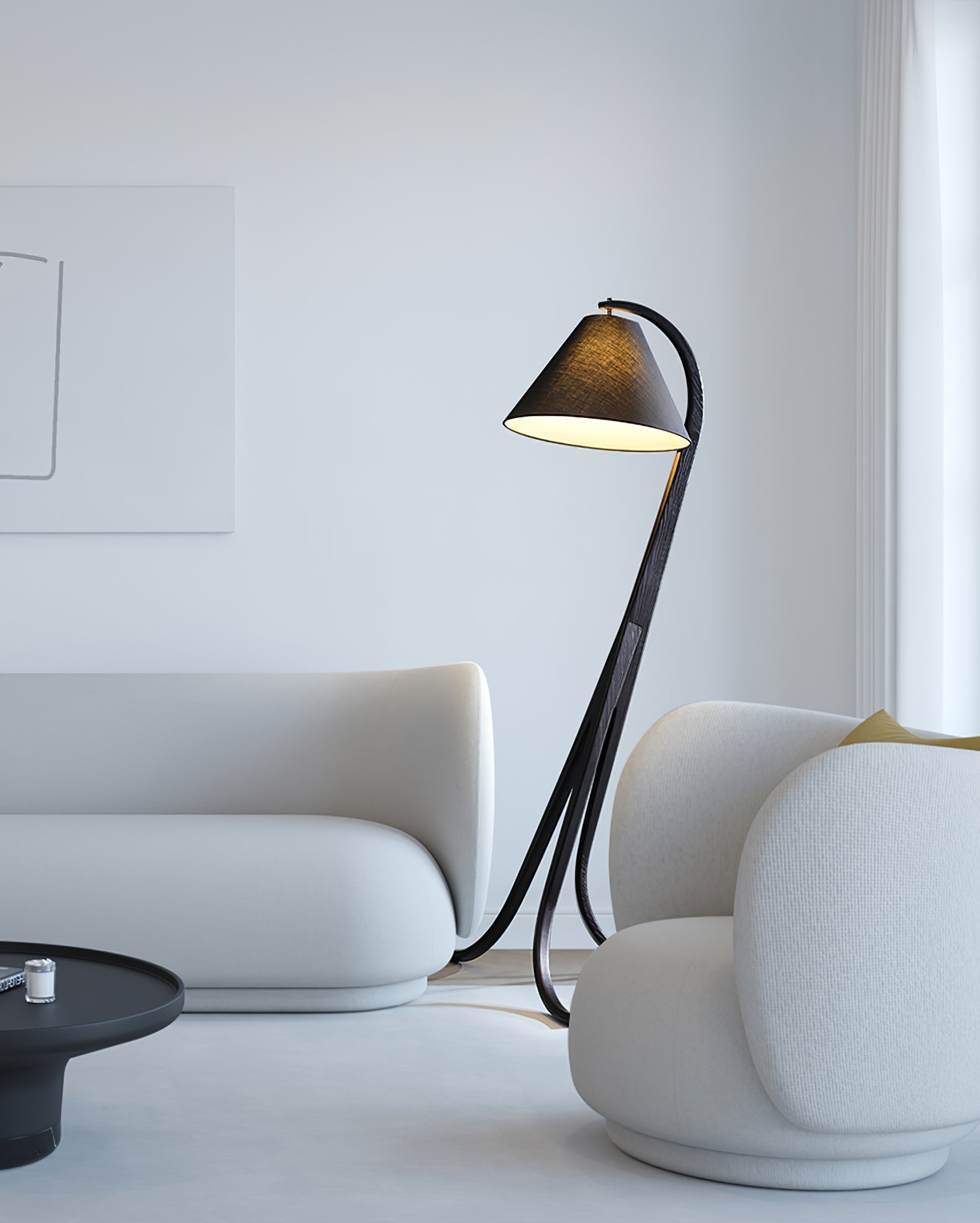 Udorila Curved Wood Floor Lamp-Neutral Decor