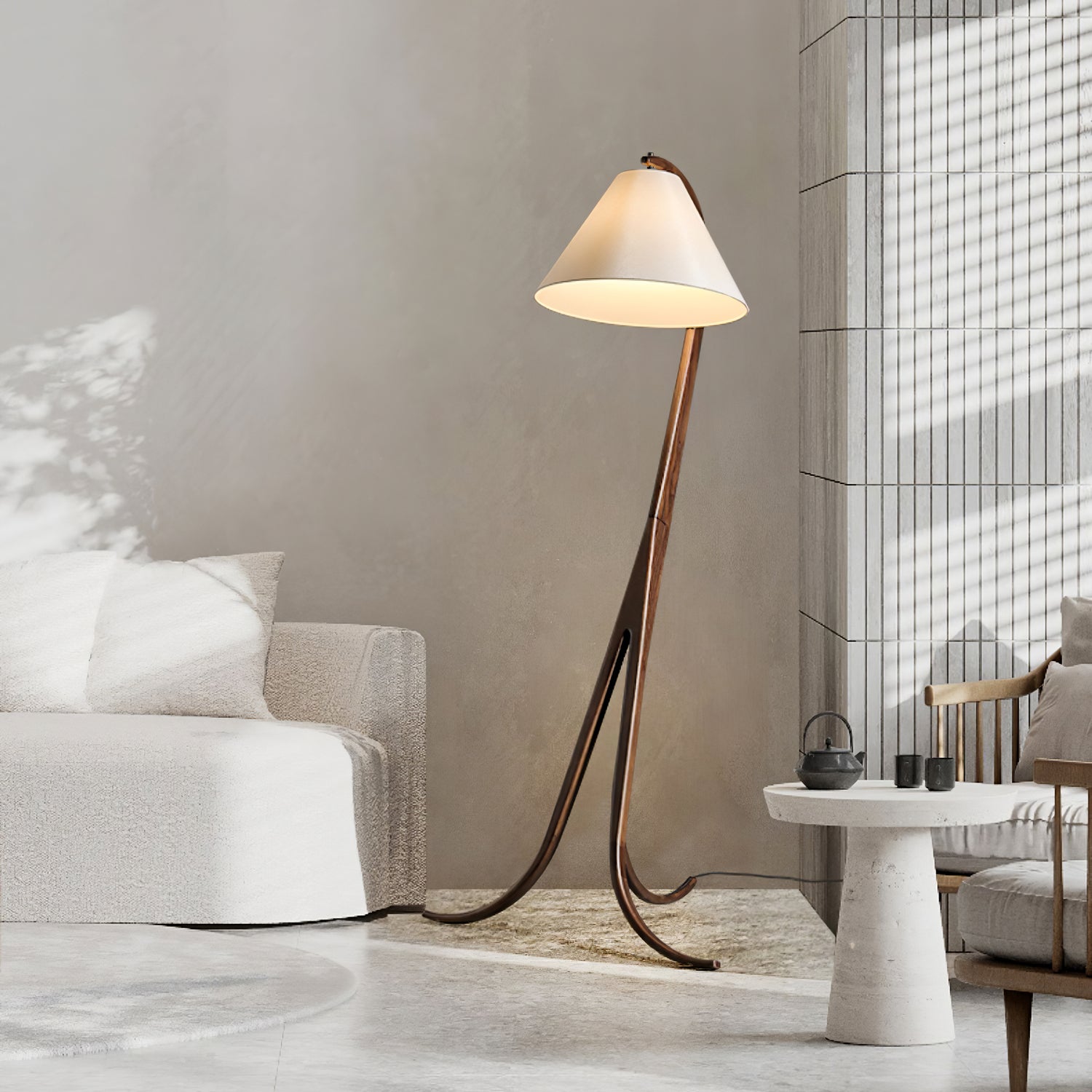 Udorila Curved Wood Floor Lamp-Neutral Decor