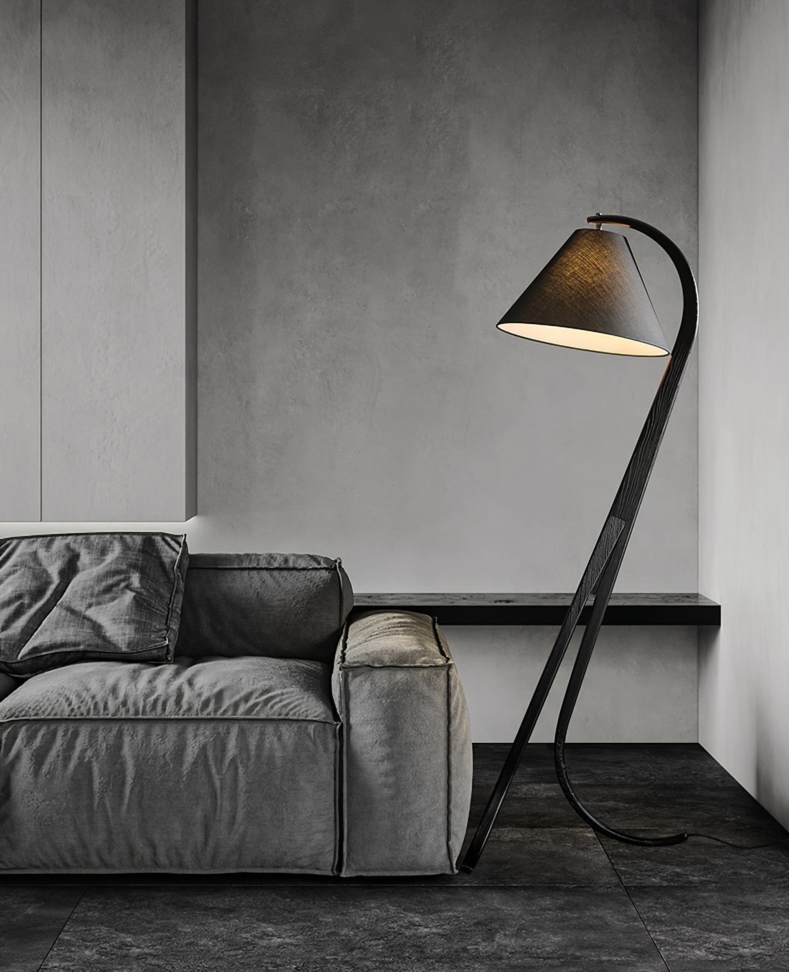 Udorila Curved Wood Floor Lamp-Neutral Decor