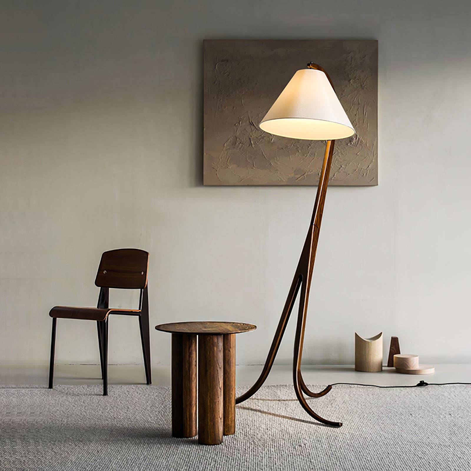 Udorila Curved Wood Floor Lamp-Neutral Decor