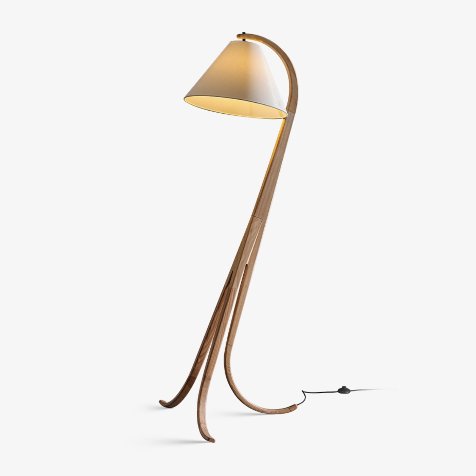 Udorila Curved Wood Floor Lamp-Neutral Decor