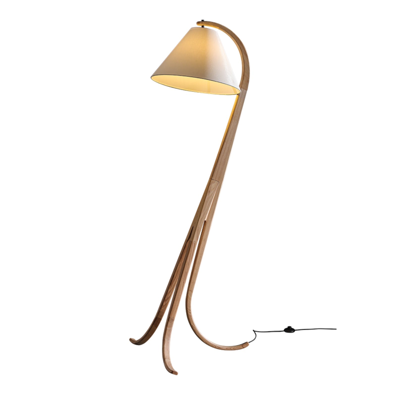 Udorila Curved Wood Floor Lamp-Neutral Decor