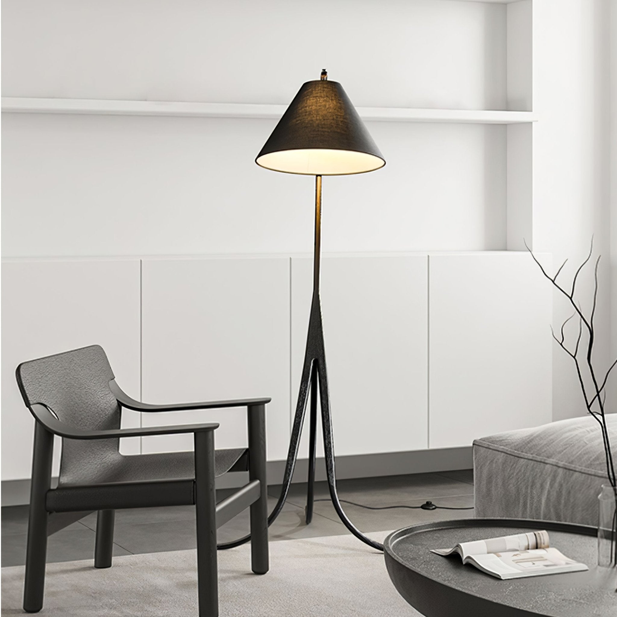 Udorila Curved Wood Floor Lamp-Neutral Decor