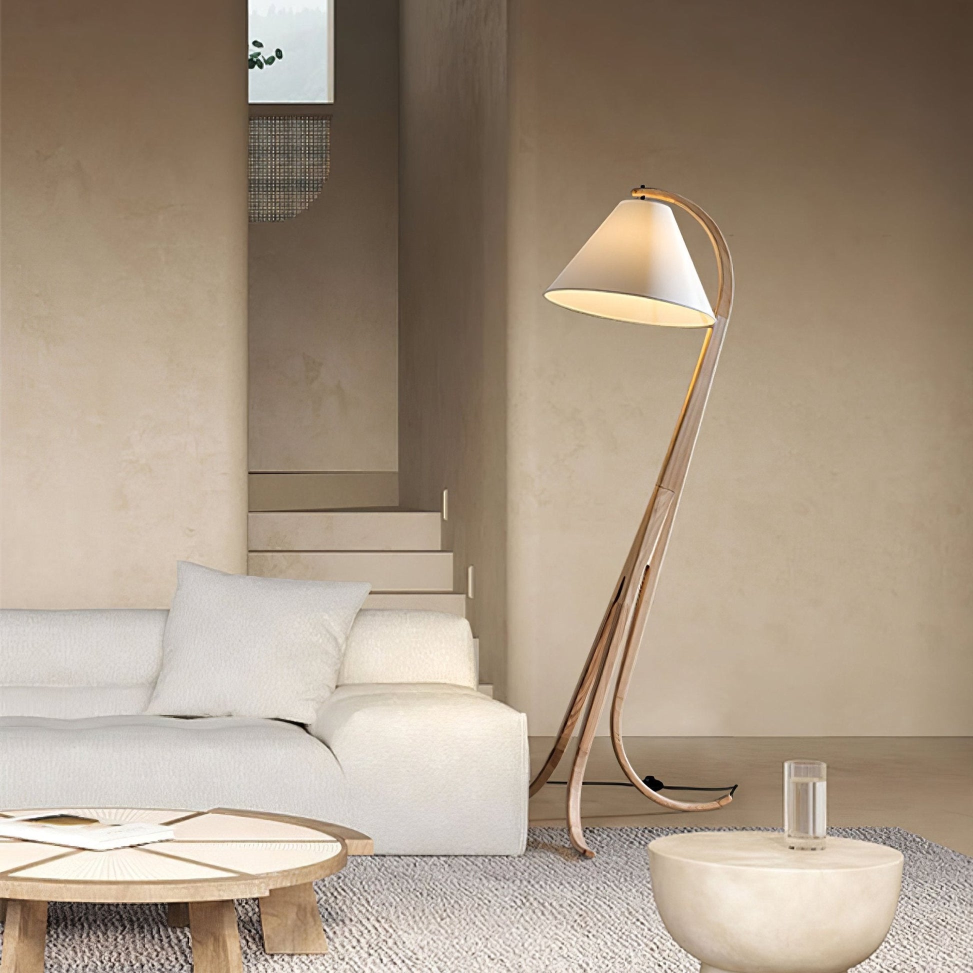 Udorila Curved Wood Floor Lamp-Neutral Decor