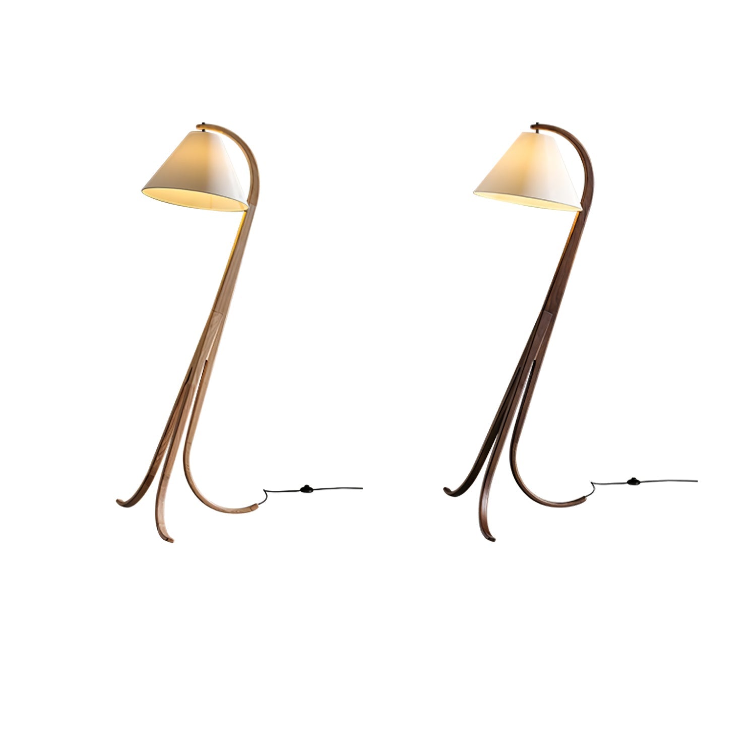 Udorila Curved Wood Floor Lamp-Neutral Decor