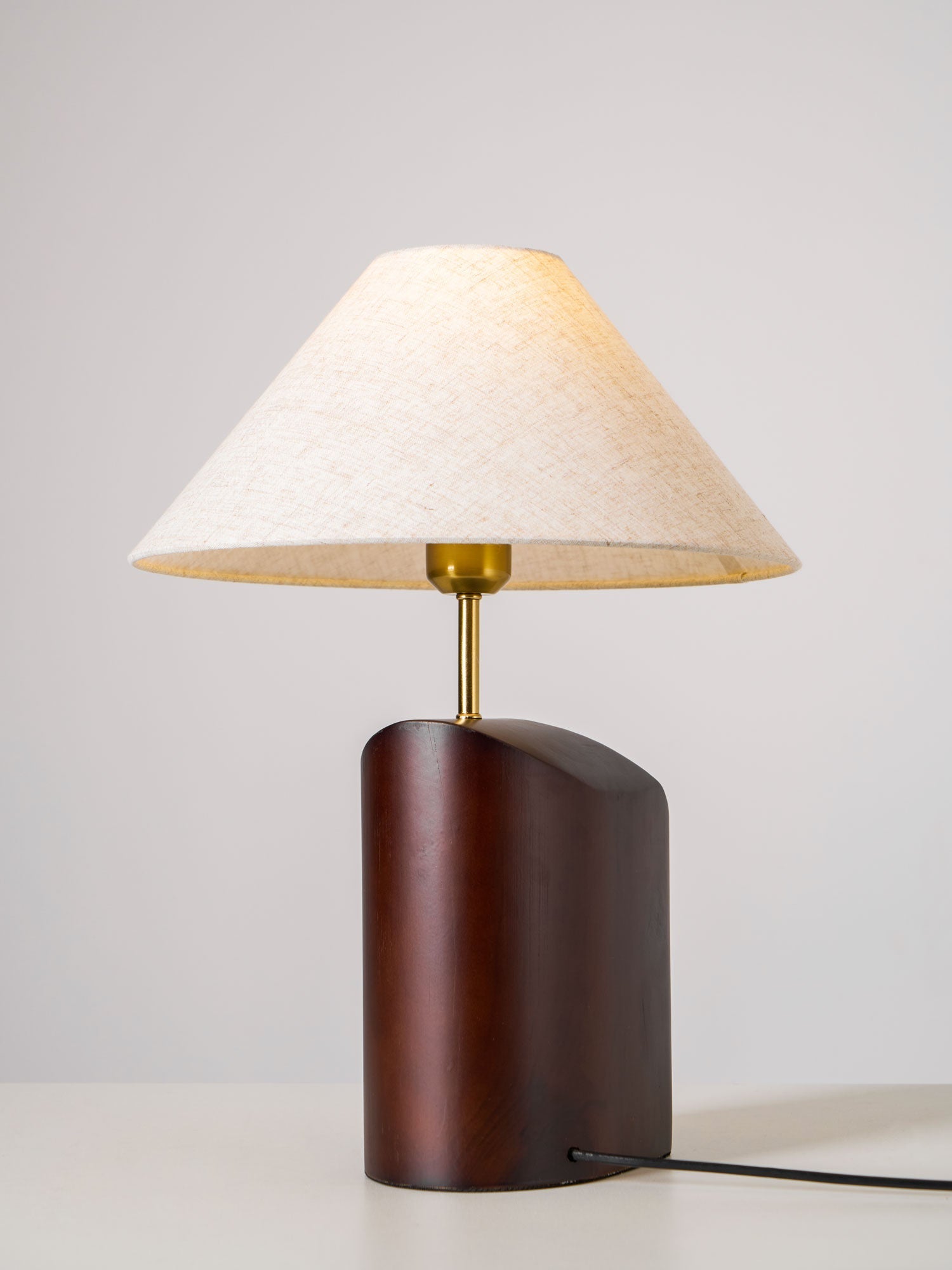 Halene Wood Fabric Table Lamp-Neutral Decor