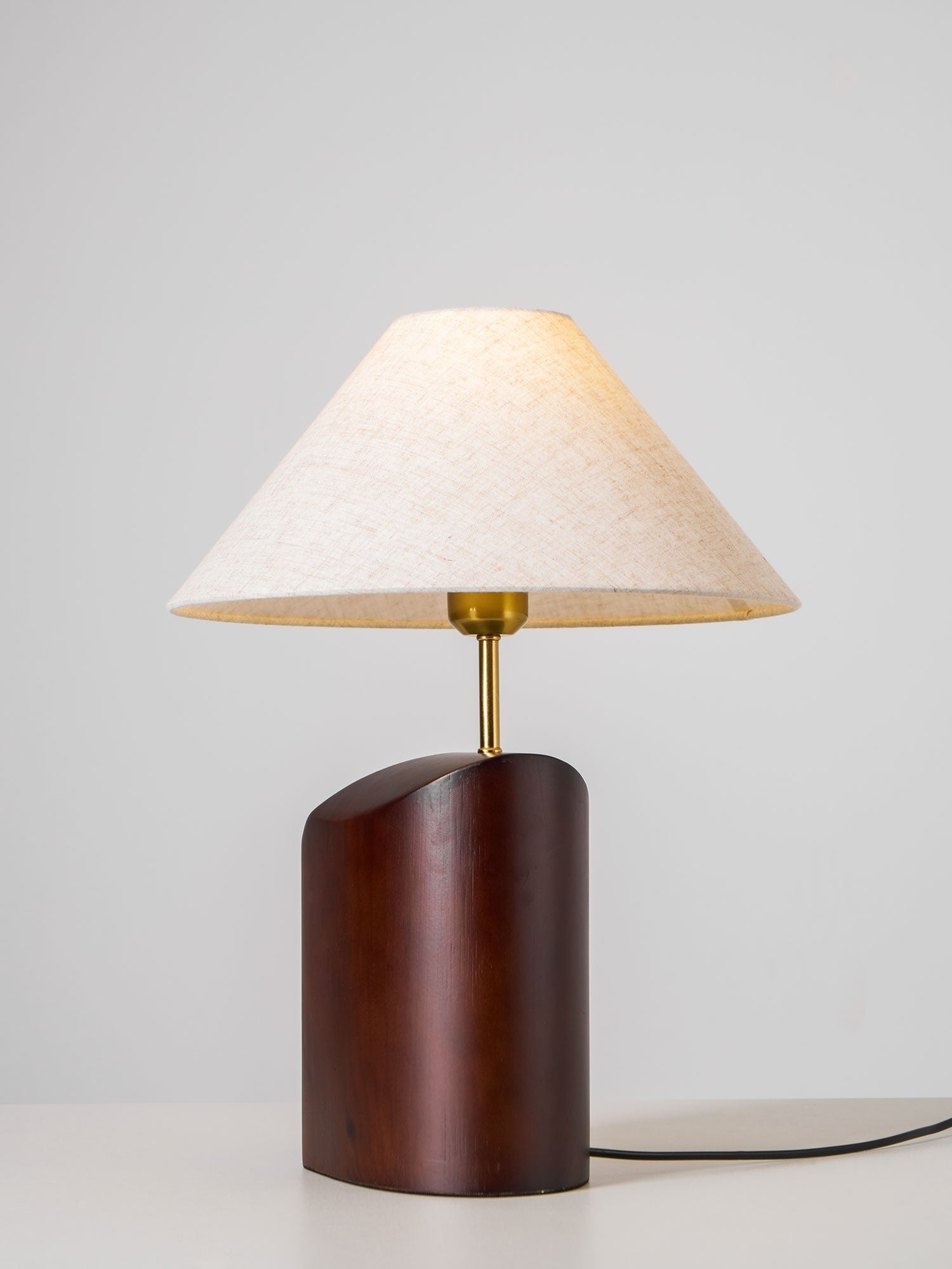 Halene Wood Fabric Table Lamp-Neutral Decor