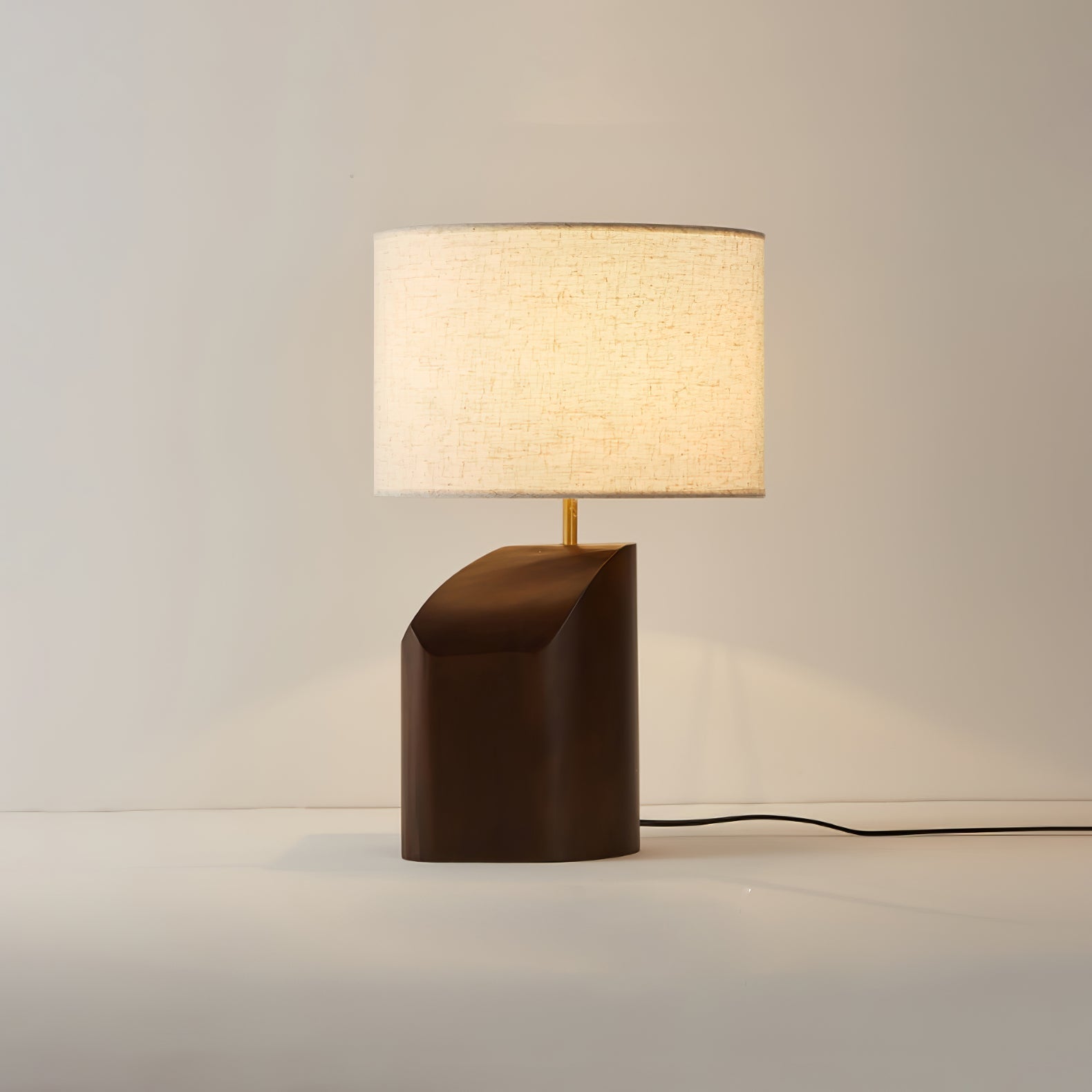 Halene Wood Fabric Table Lamp-Neutral Decor