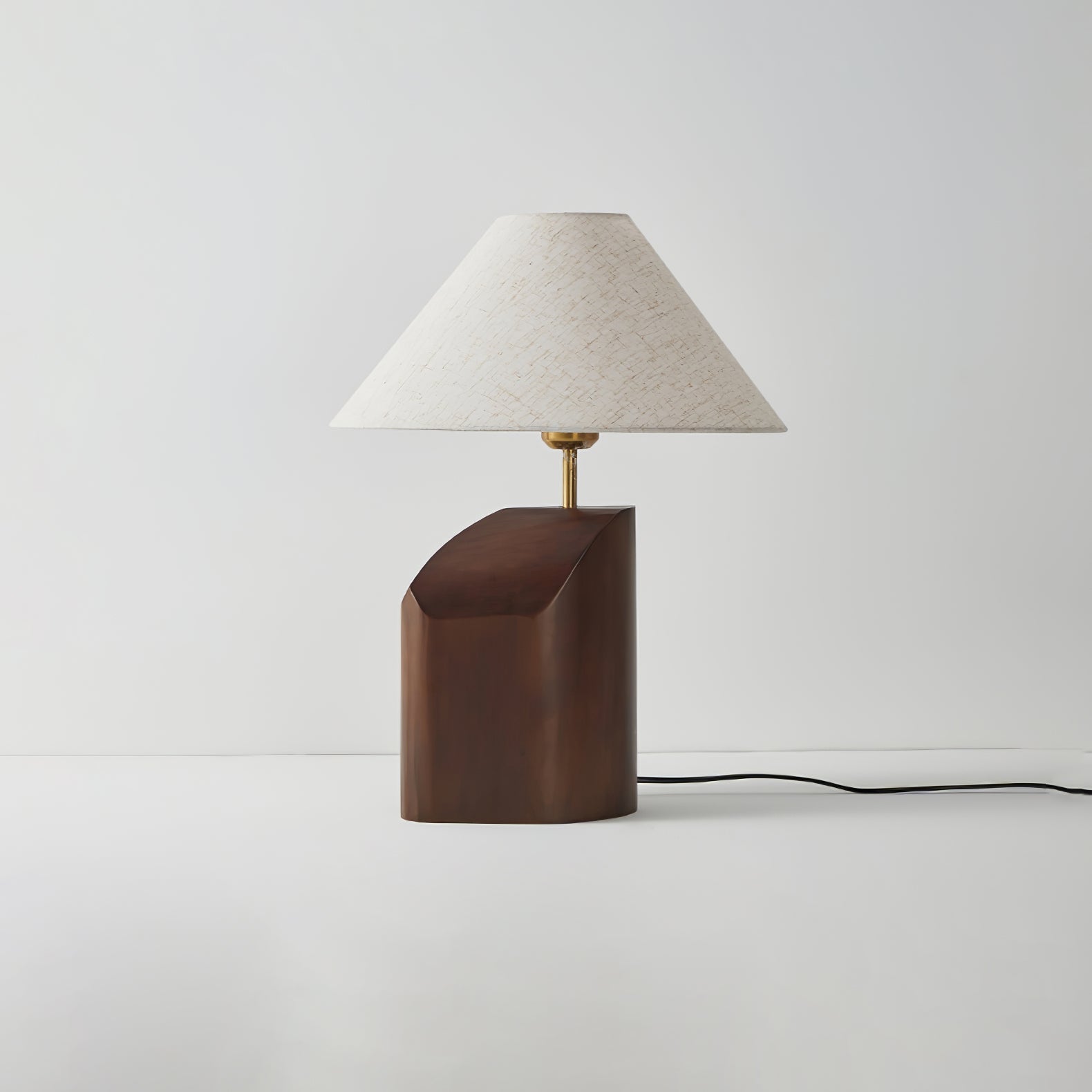 Halene Wood Fabric Table Lamp-Neutral Decor