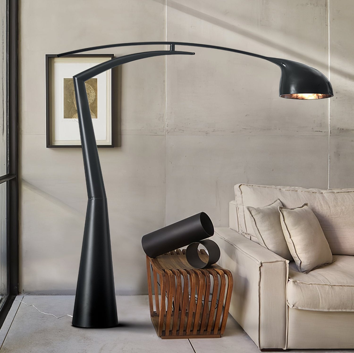 Daniel Plastic Floor Lamp-Neutral Decor