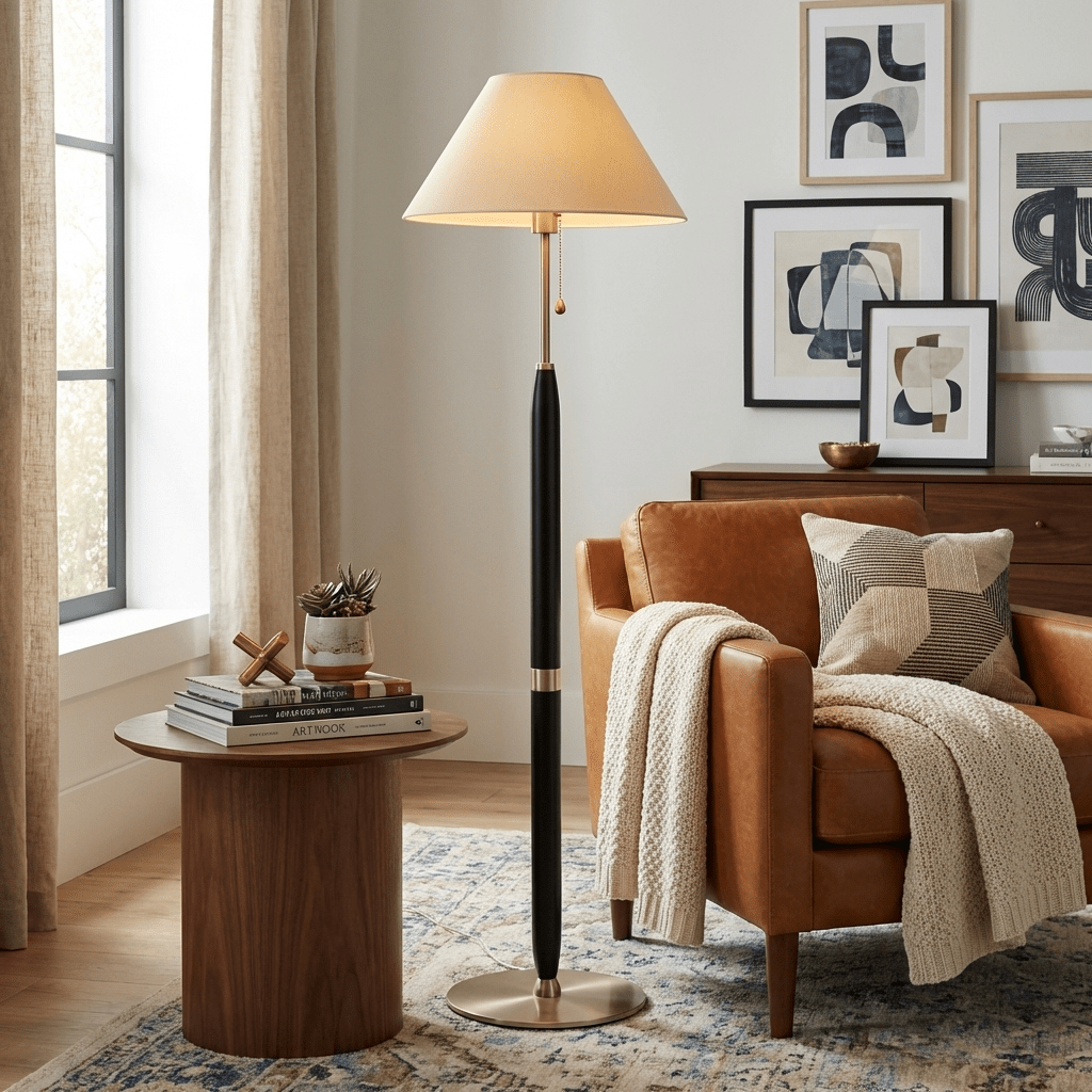 Arden Wood Floor Lamp-Neutral Decor