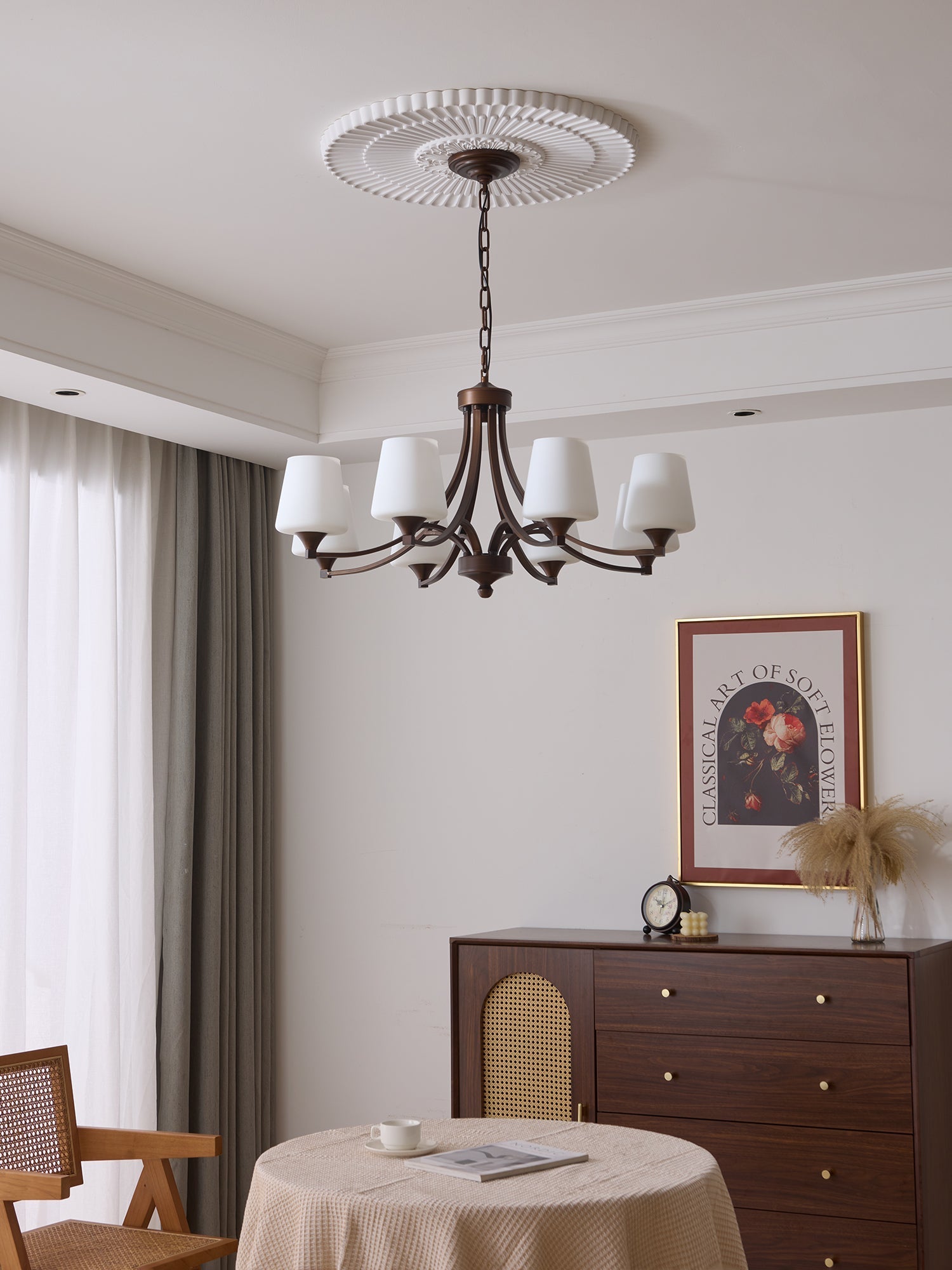 Ardena Elegance Vintage Classic Glass Chandelier-Neutral Decor