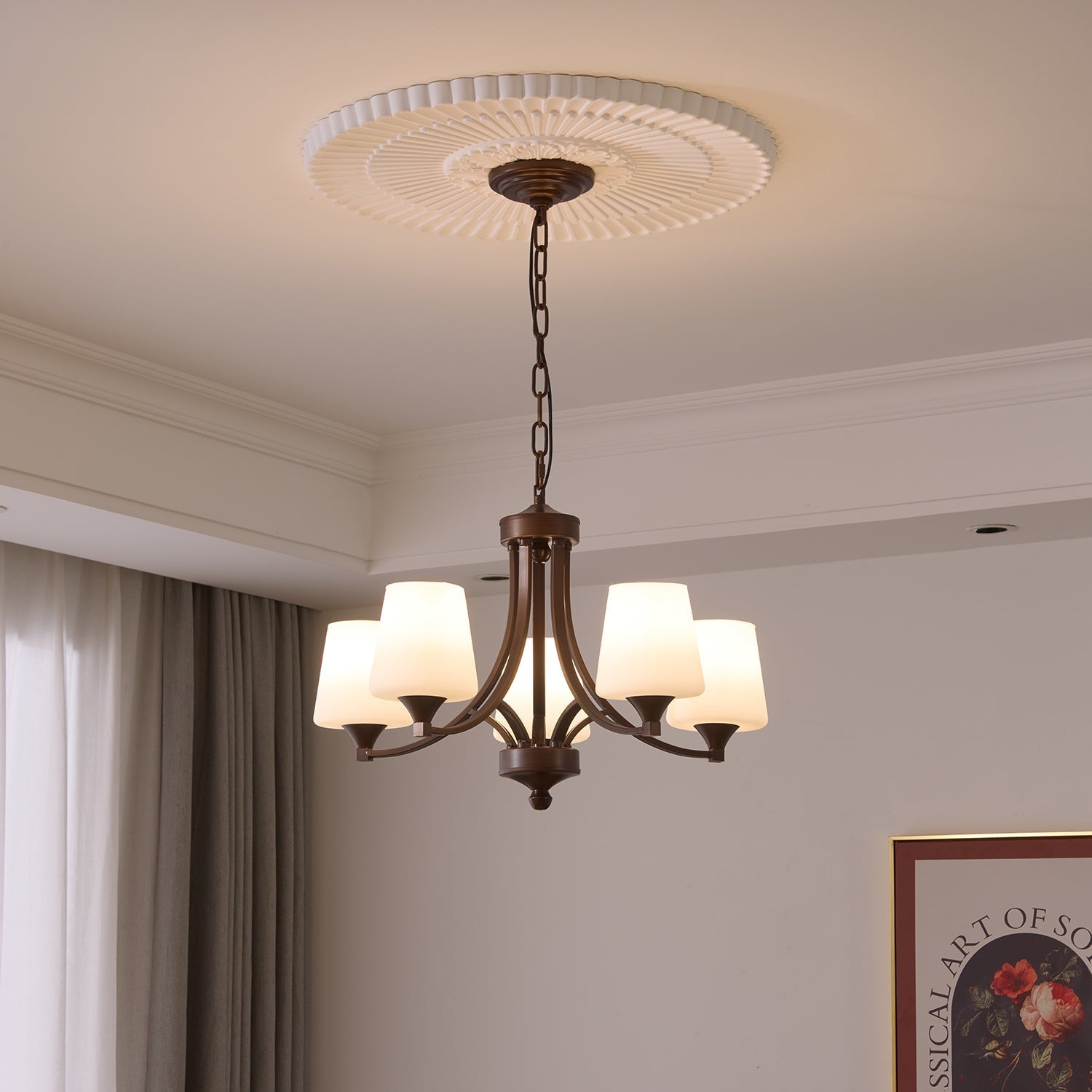 Ardena Elegance Vintage Classic Glass Chandelier-Neutral Decor