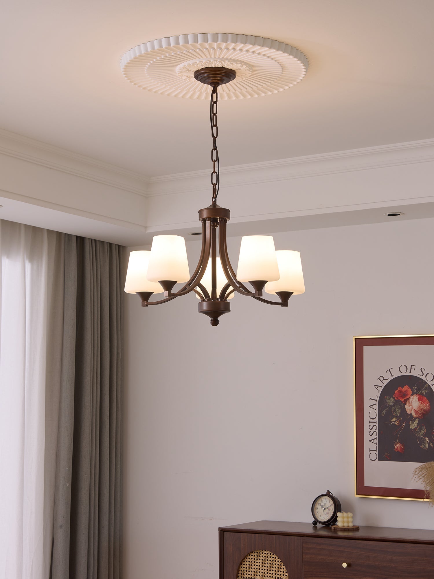 Ardena Elegance Vintage Classic Glass Chandelier-Neutral Decor