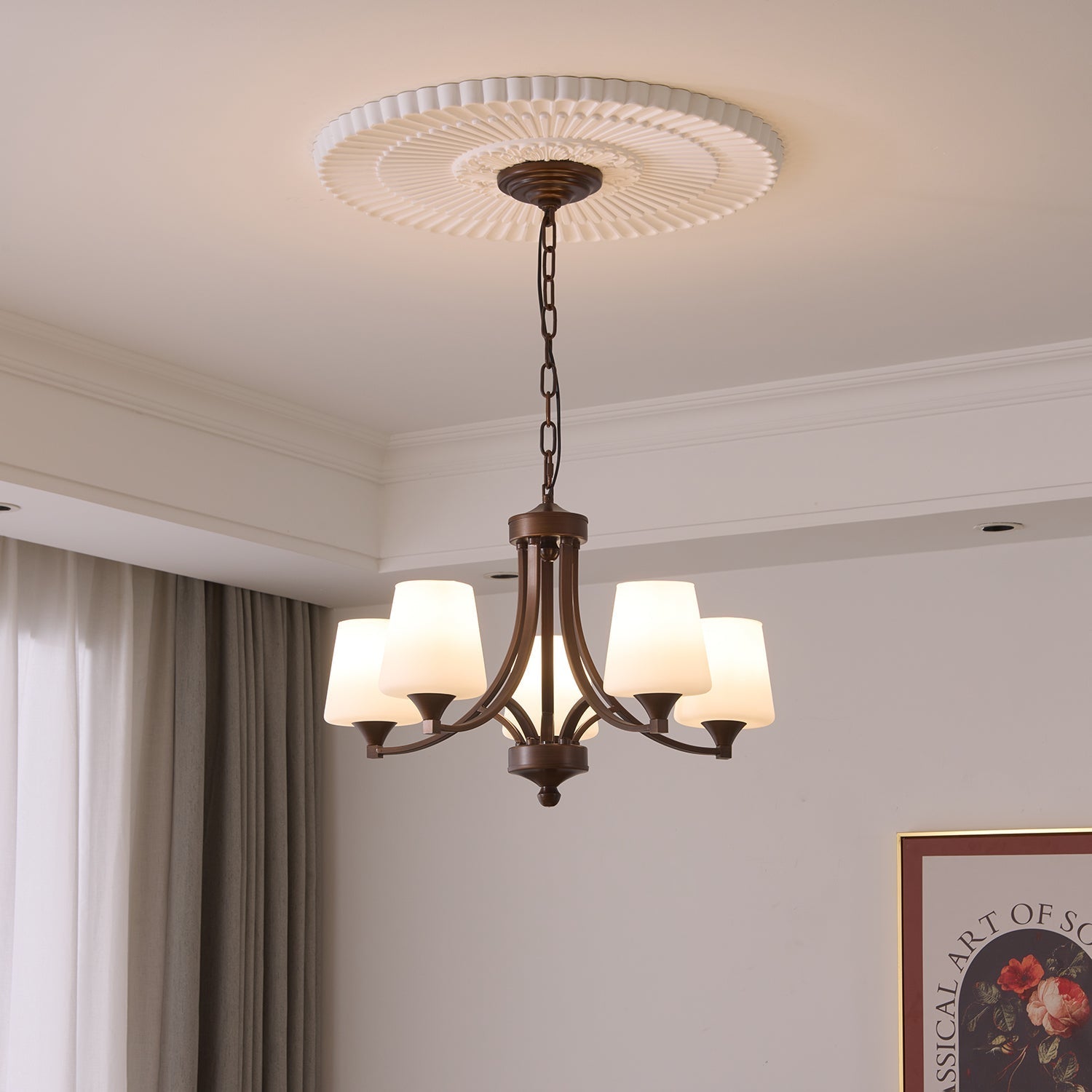 Ardena Elegance Vintage Classic Glass Chandelier-Neutral Decor
