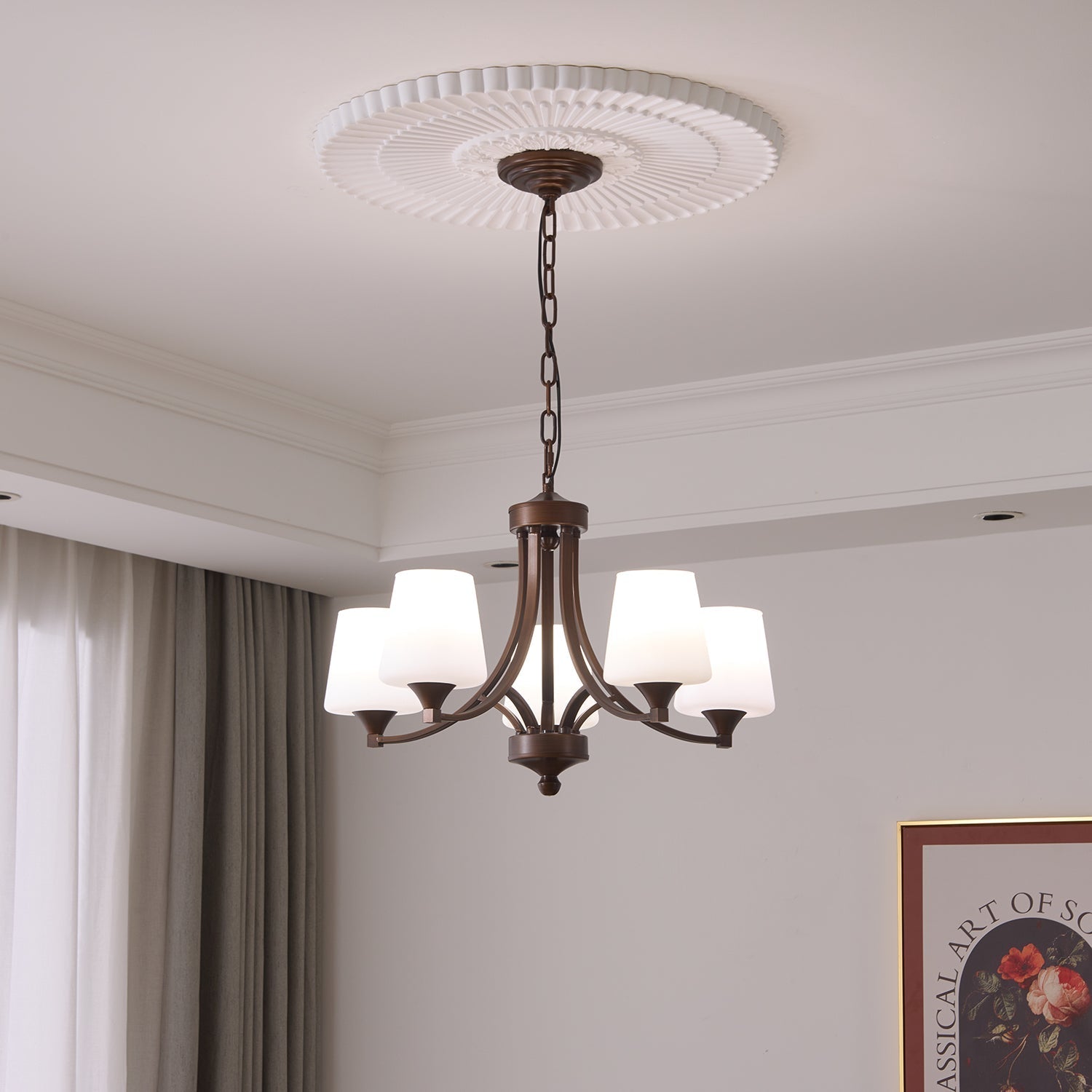 Ardena Elegance Vintage Classic Glass Chandelier-Neutral Decor