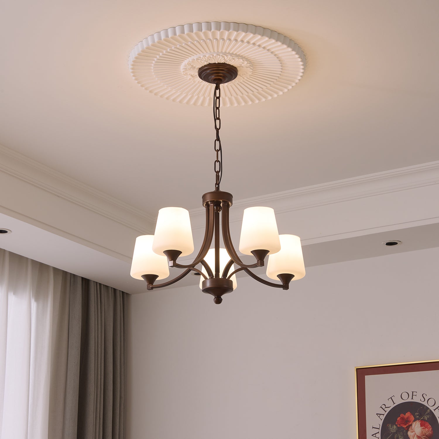 Ardena Elegance Vintage Classic Glass Chandelier-Neutral Decor