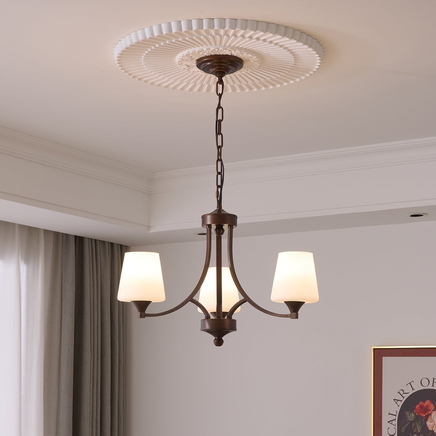 Ardena Elegance Vintage Classic Glass Chandelier-Neutral Decor