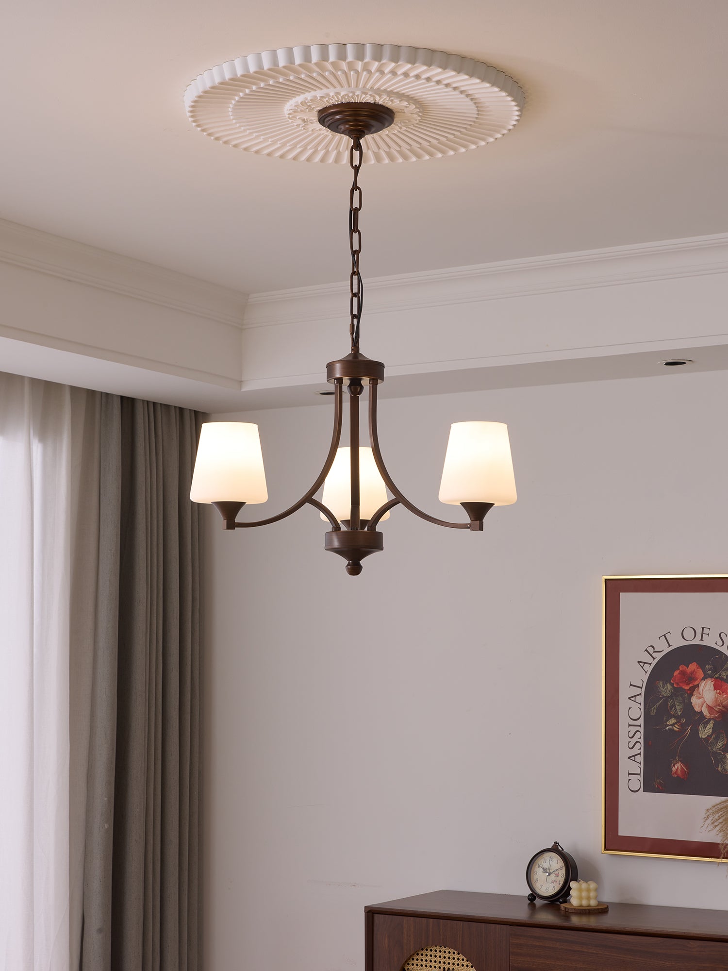 Ardena Elegance Vintage Classic Glass Chandelier-Neutral Decor