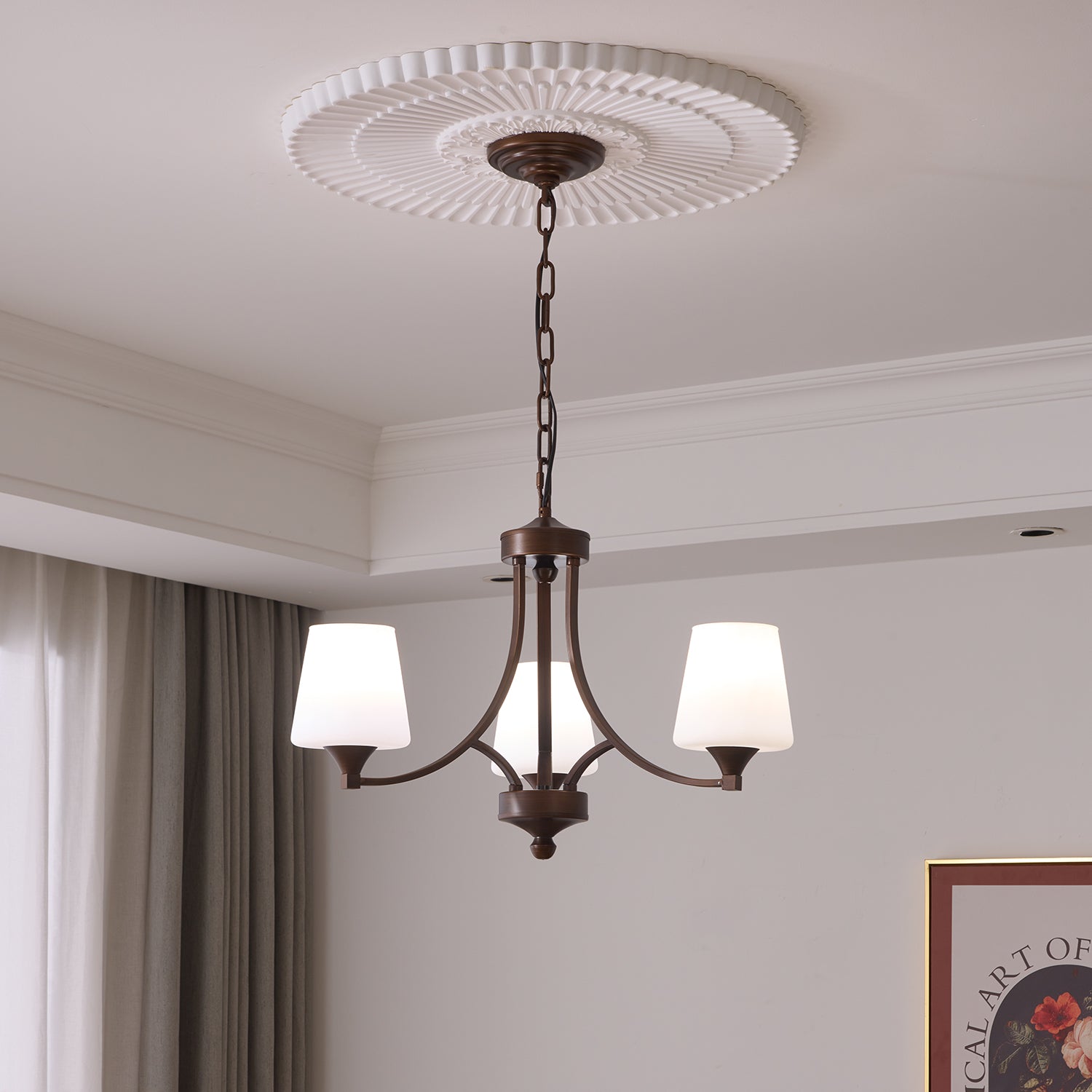 Ardena Elegance Vintage Classic Glass Chandelier-Neutral Decor