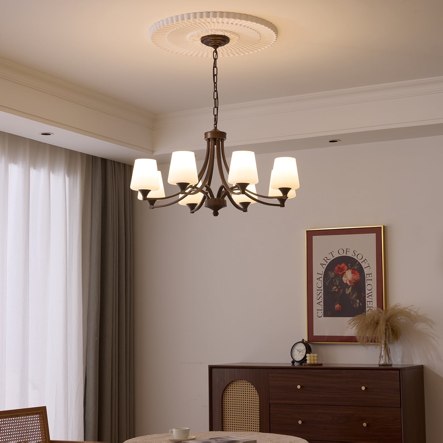 Ardena Elegance Vintage Classic Glass Chandelier-Neutral Decor
