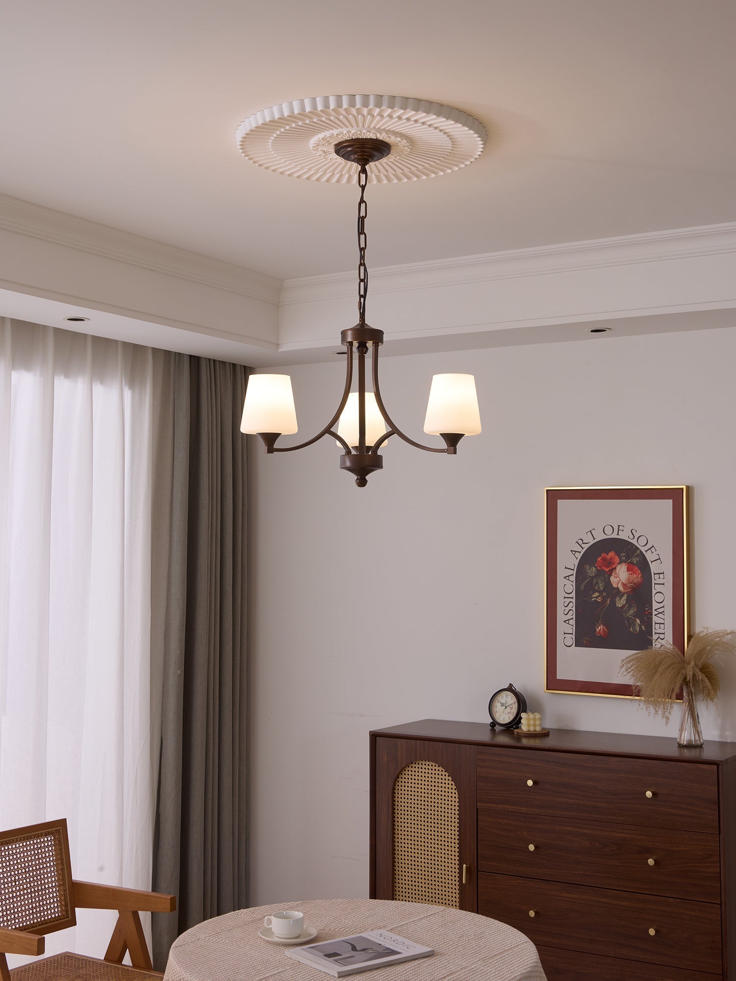 Ardena Elegance Vintage Classic Glass Chandelier-Neutral Decor
