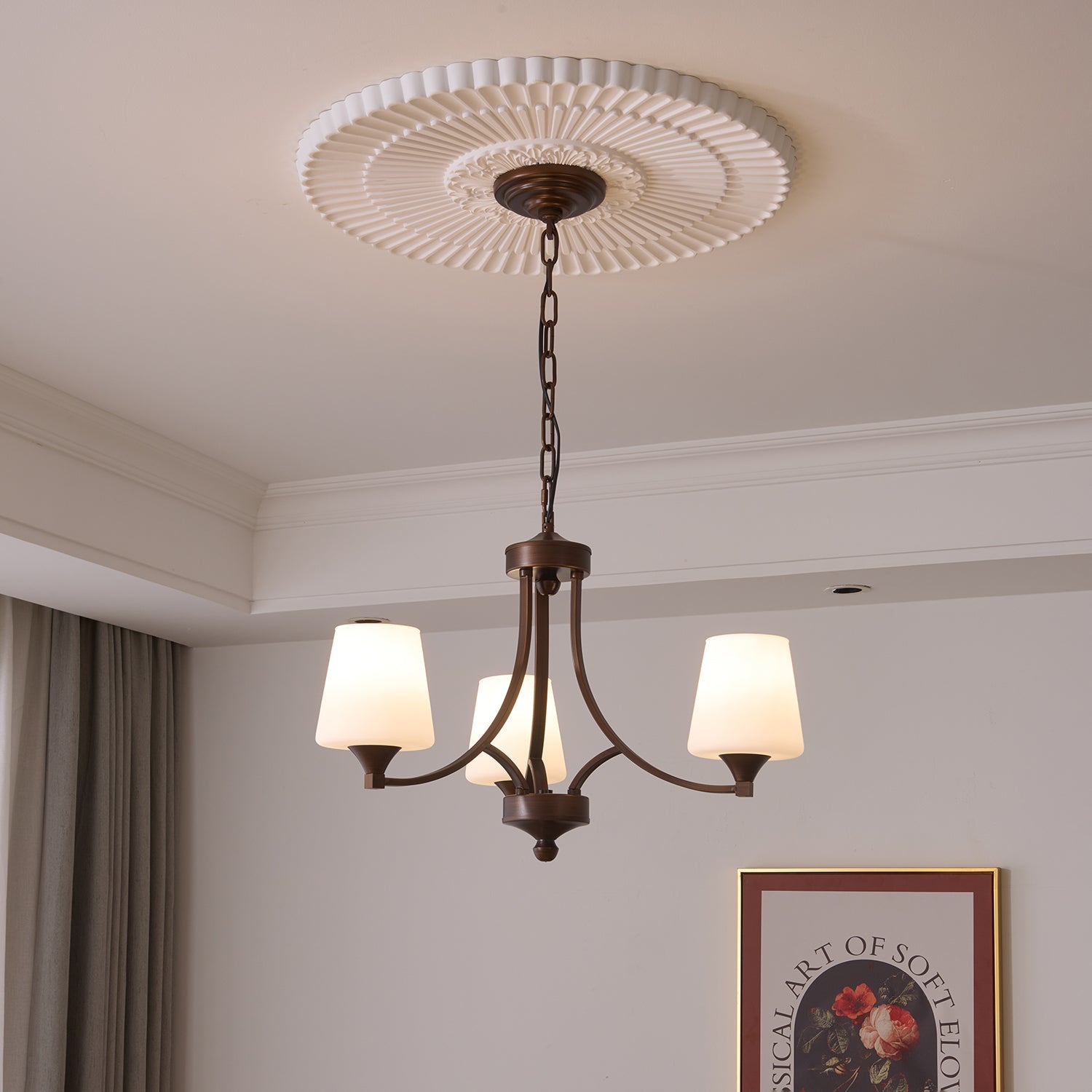 Ardena Elegance Vintage Classic Glass Chandelier-Neutral Decor