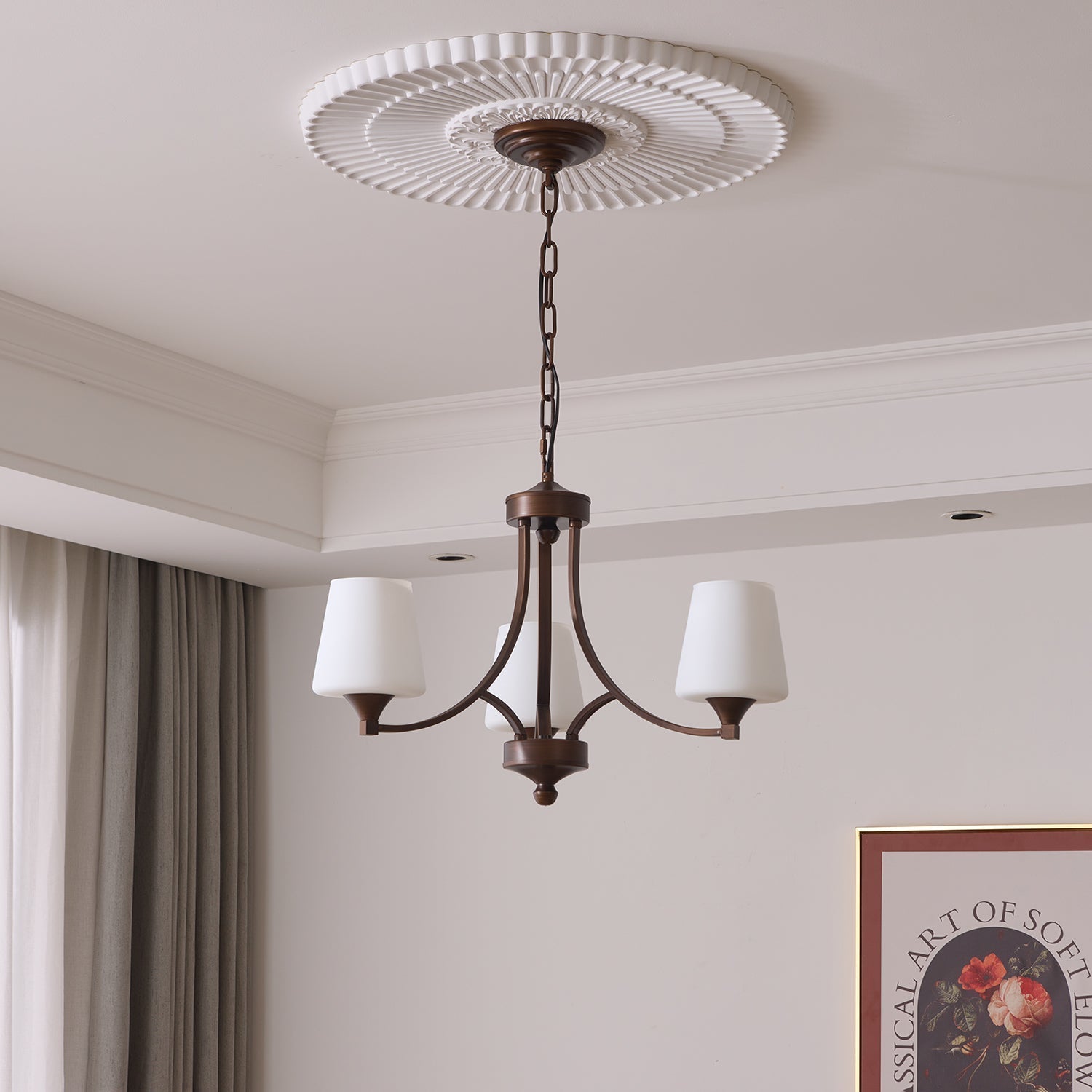 Ardena Elegance Vintage Classic Glass Chandelier-Neutral Decor