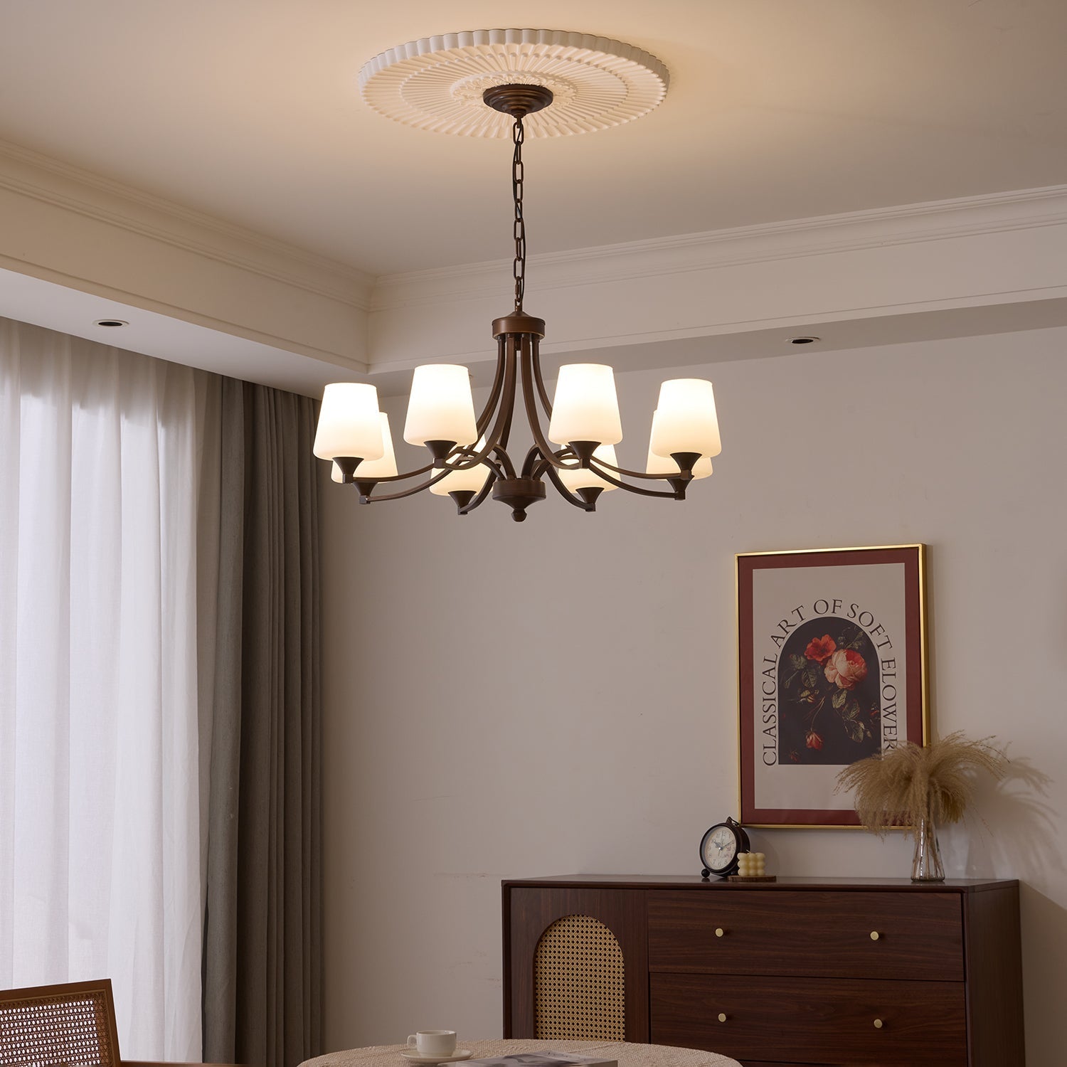 Ardena Elegance Vintage Classic Glass Chandelier-Neutral Decor
