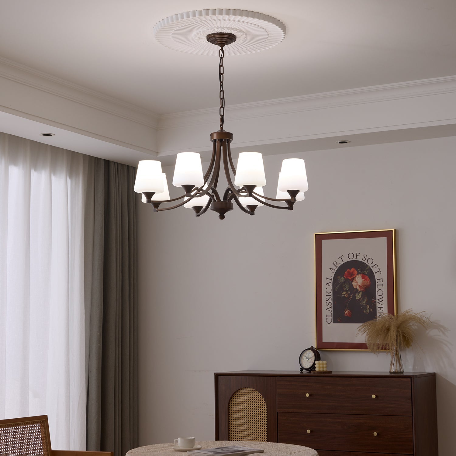 Ardena Elegance Vintage Classic Glass Chandelier-Neutral Decor