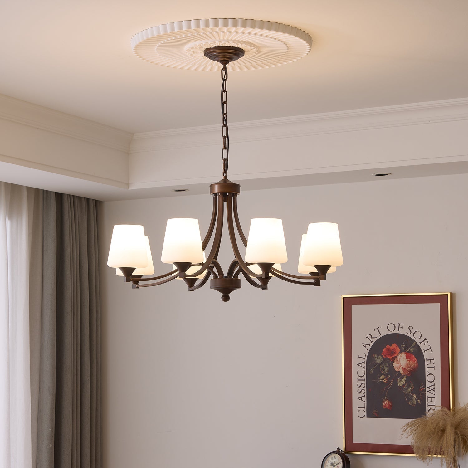Ardena Elegance Vintage Classic Glass Chandelier-Neutral Decor
