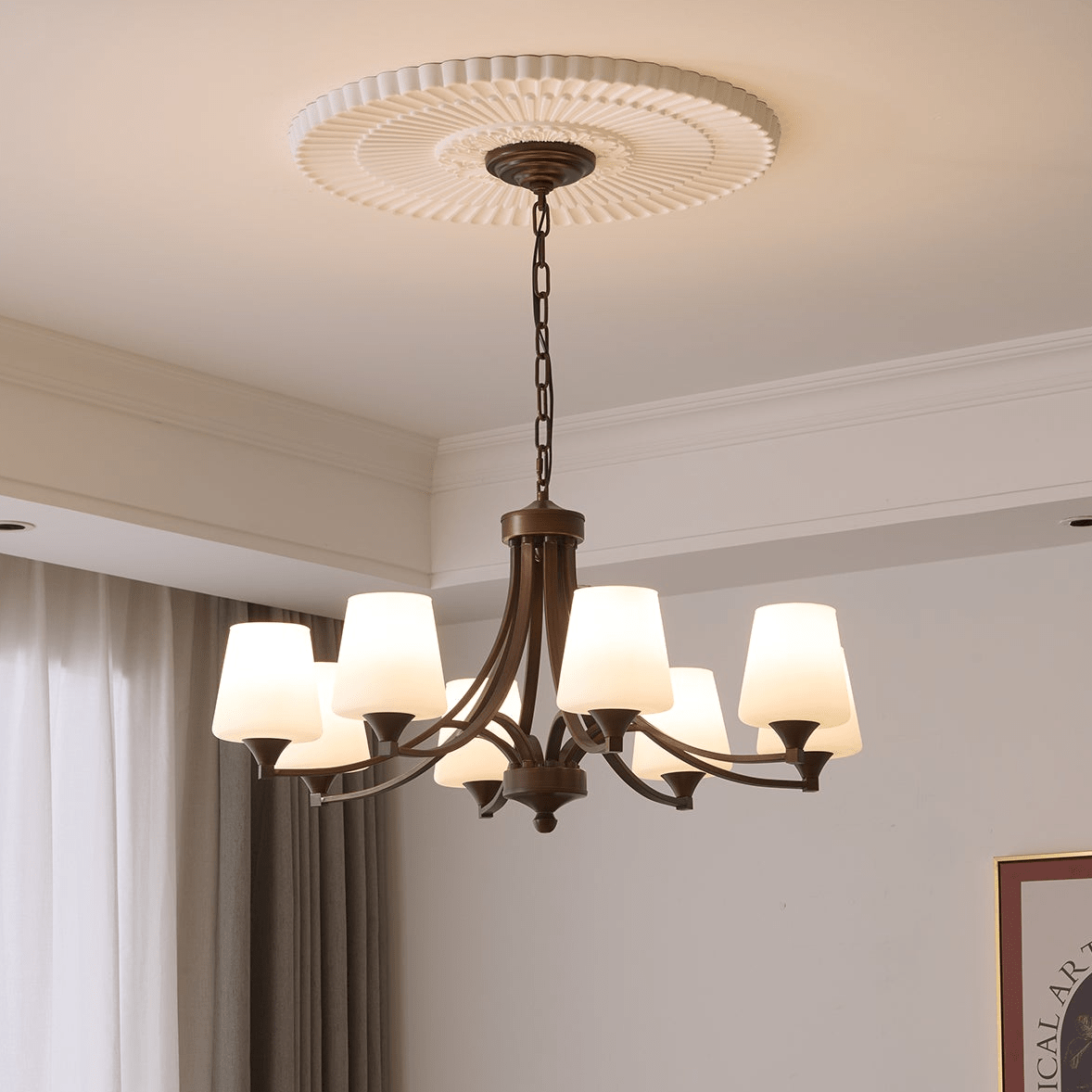 Ardena Elegance Vintage Classic Glass Chandelier-Neutral Decor