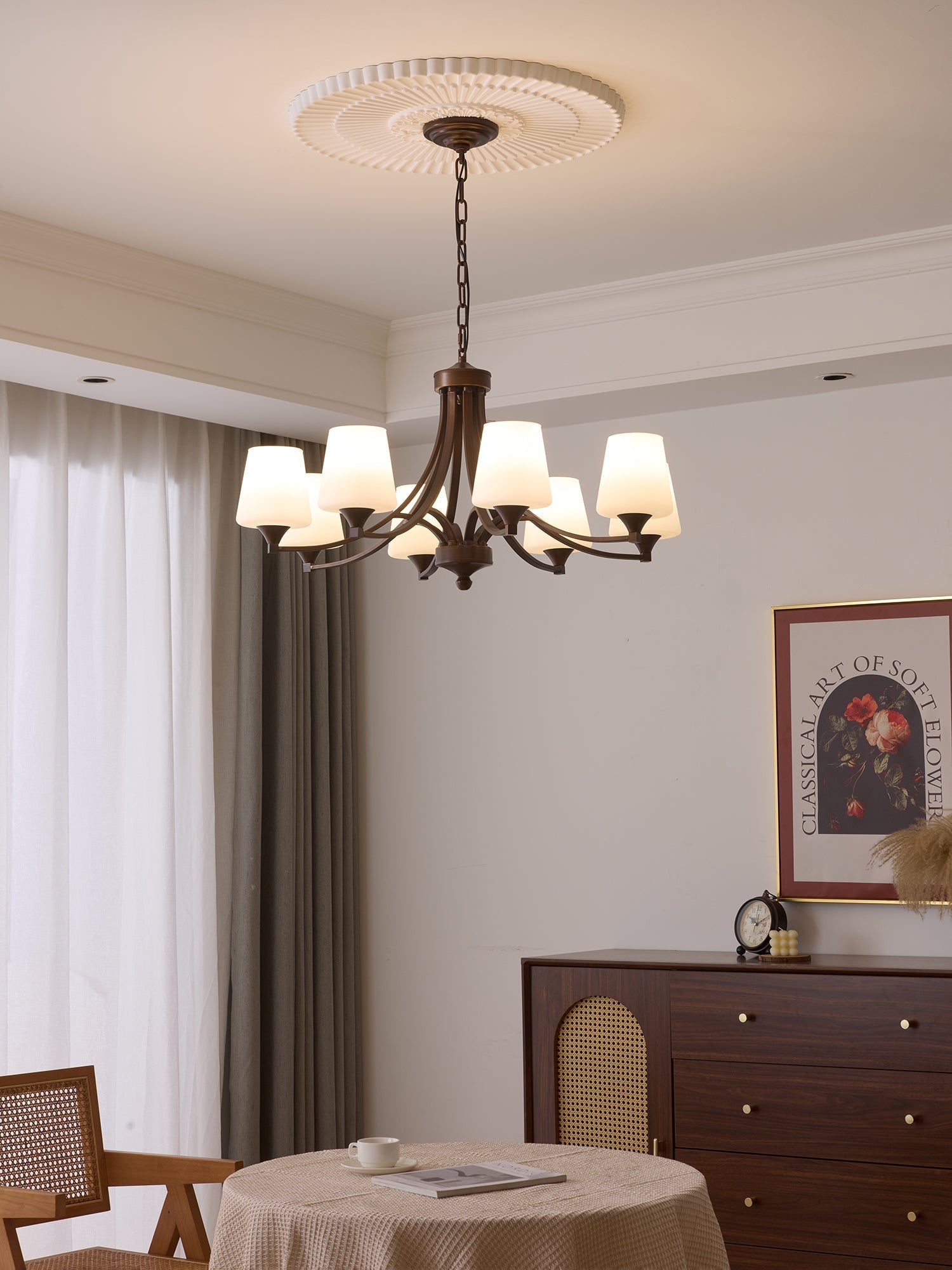 Ardena Elegance Vintage Classic Glass Chandelier-Neutral Decor