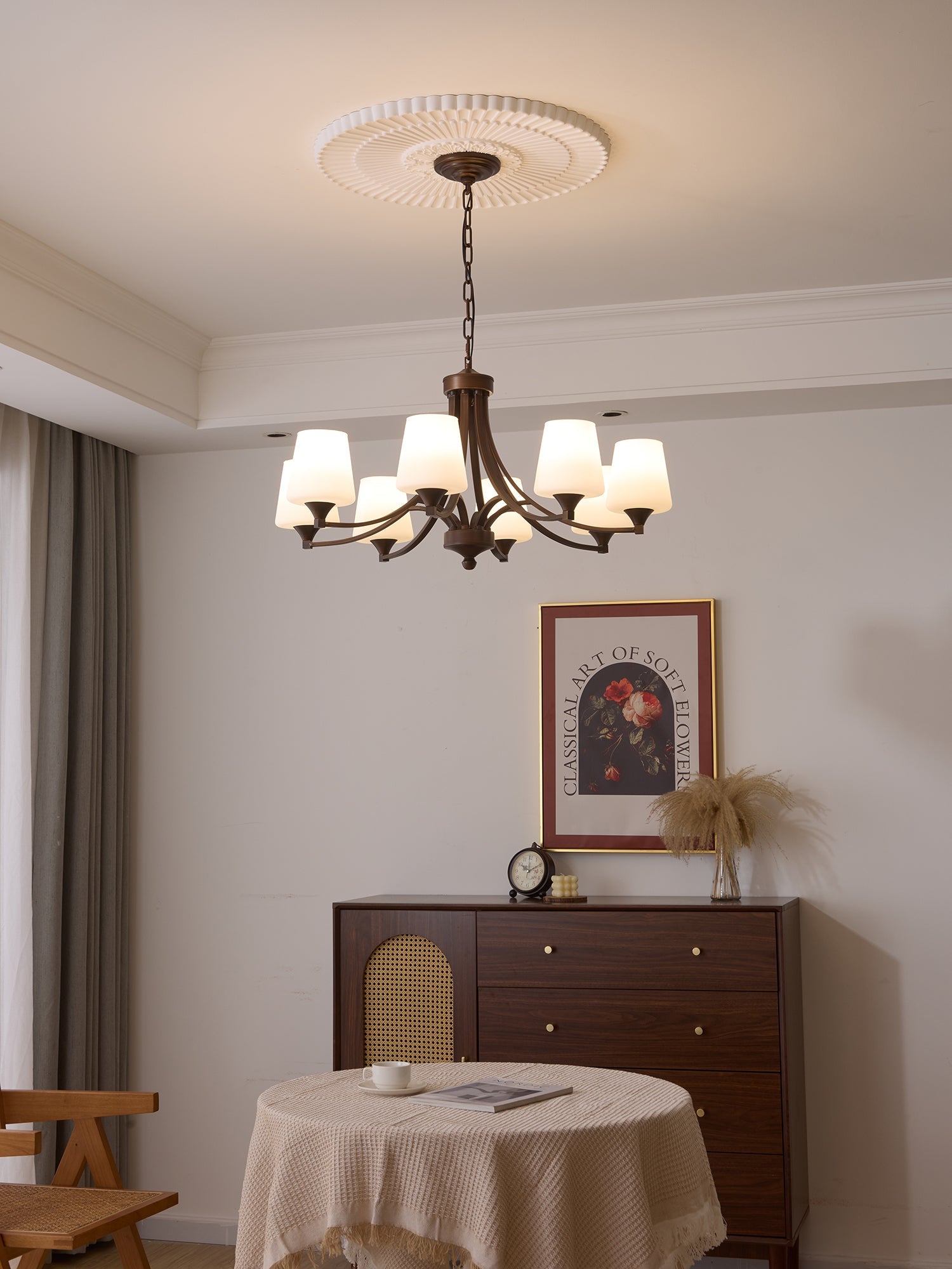 Ardena Elegance Vintage Classic Glass Chandelier-Neutral Decor