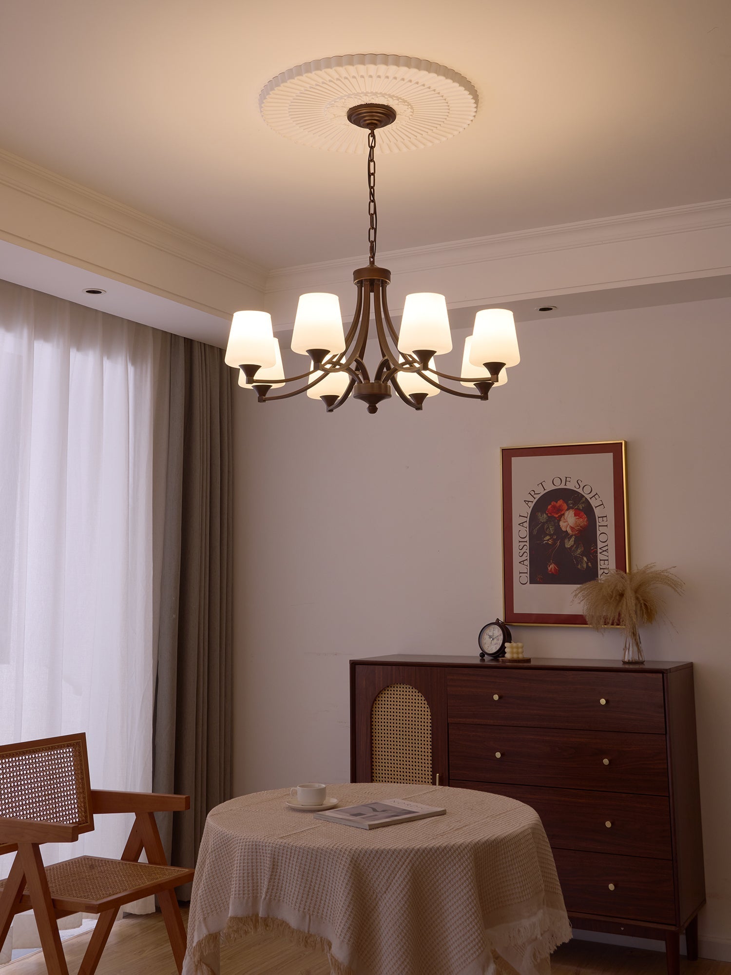 Ardena Elegance Vintage Classic Glass Chandelier-Neutral Decor