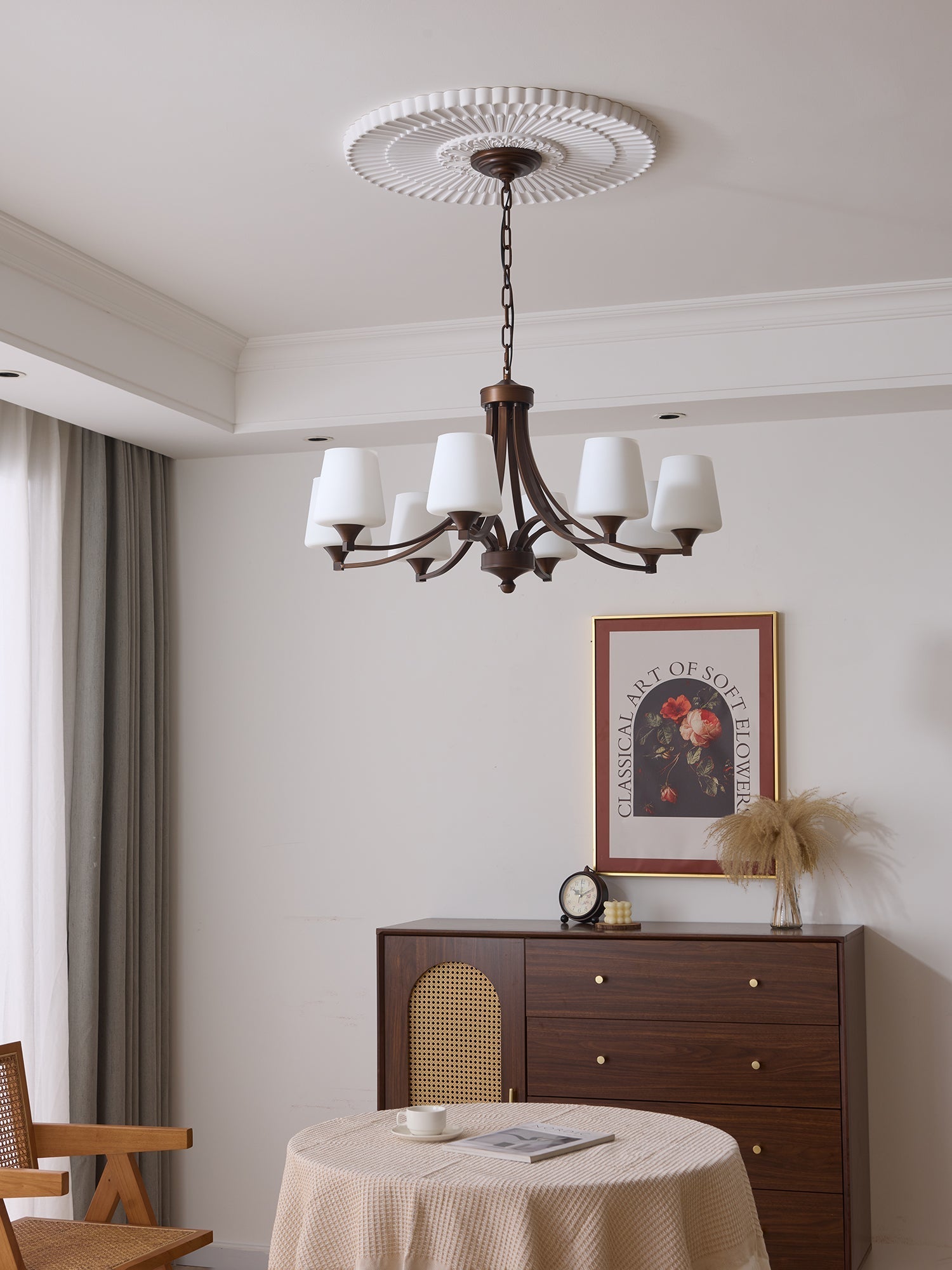 Ardena Elegance Vintage Classic Glass Chandelier-Neutral Decor