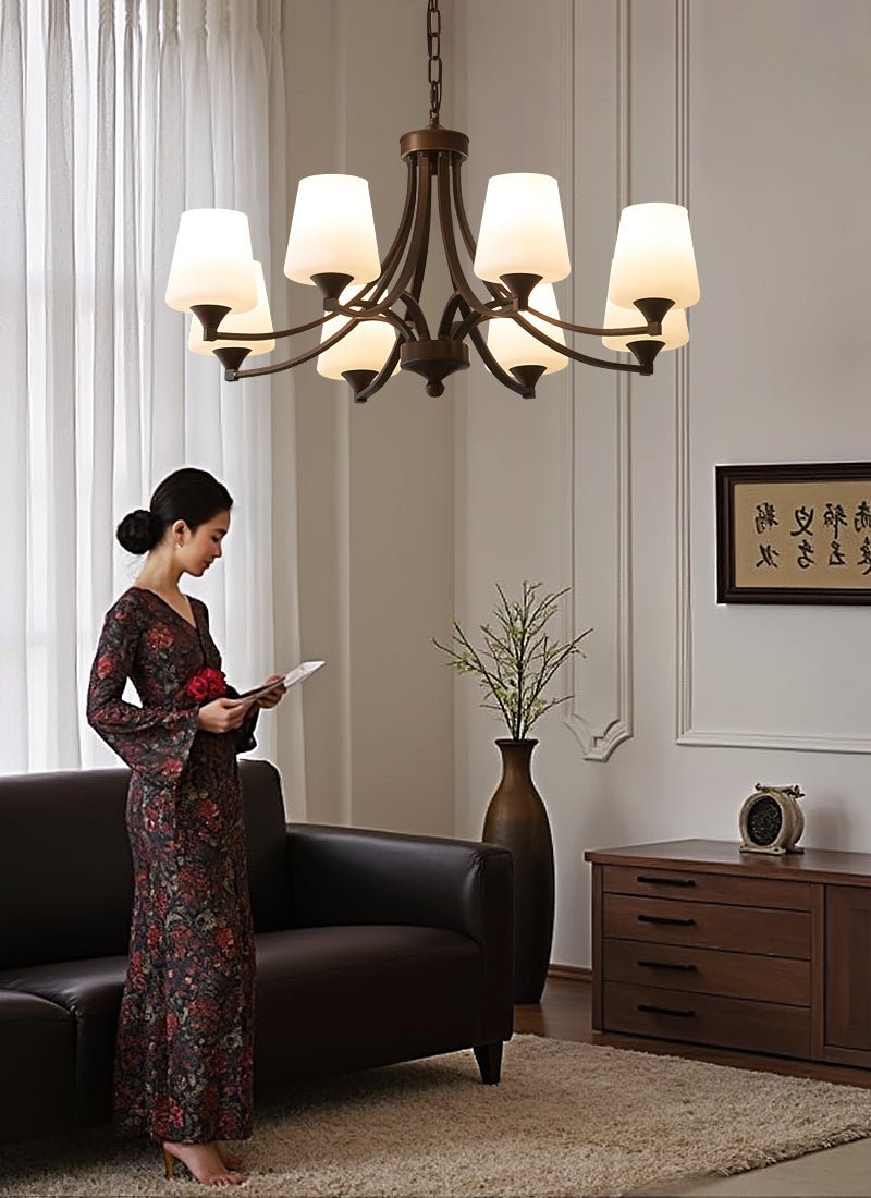 Ardena Elegance Vintage Classic Glass Chandelier-Neutral Decor
