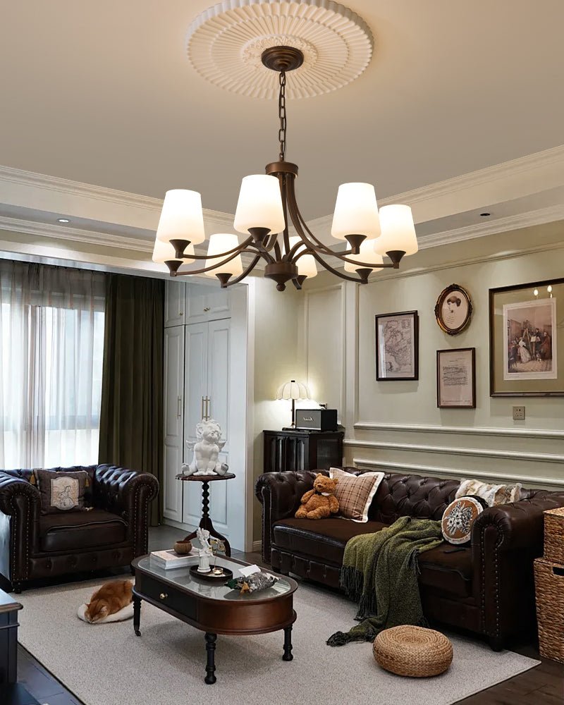 Ardena Elegance Vintage Classic Glass Chandelier-Neutral Decor