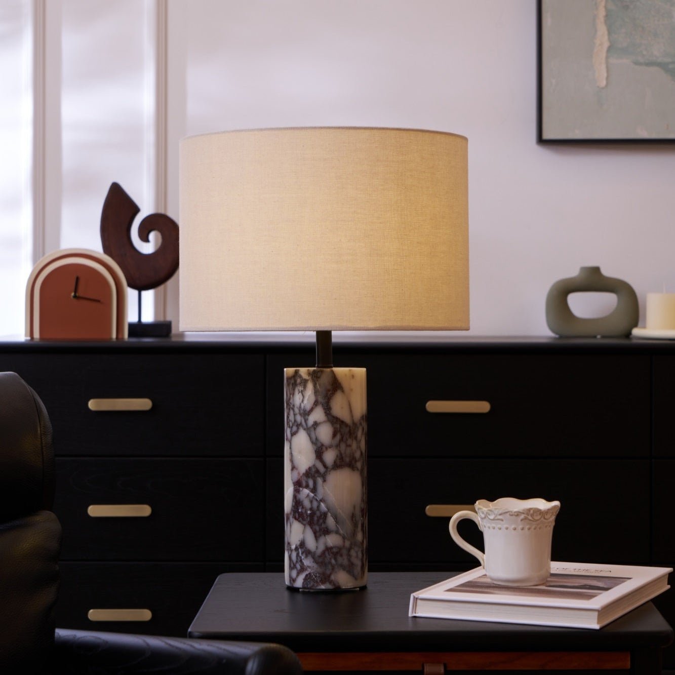 Vivo Elegant Marble Table Lamp-Neutral Decor