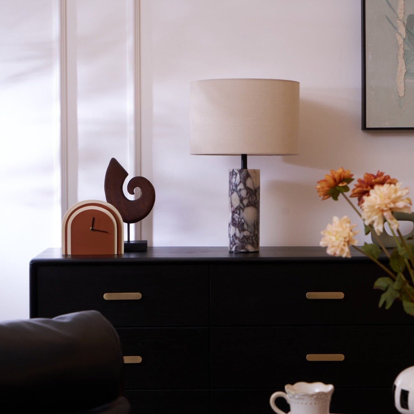 Vivo Elegant Marble Table Lamp-Neutral Decor