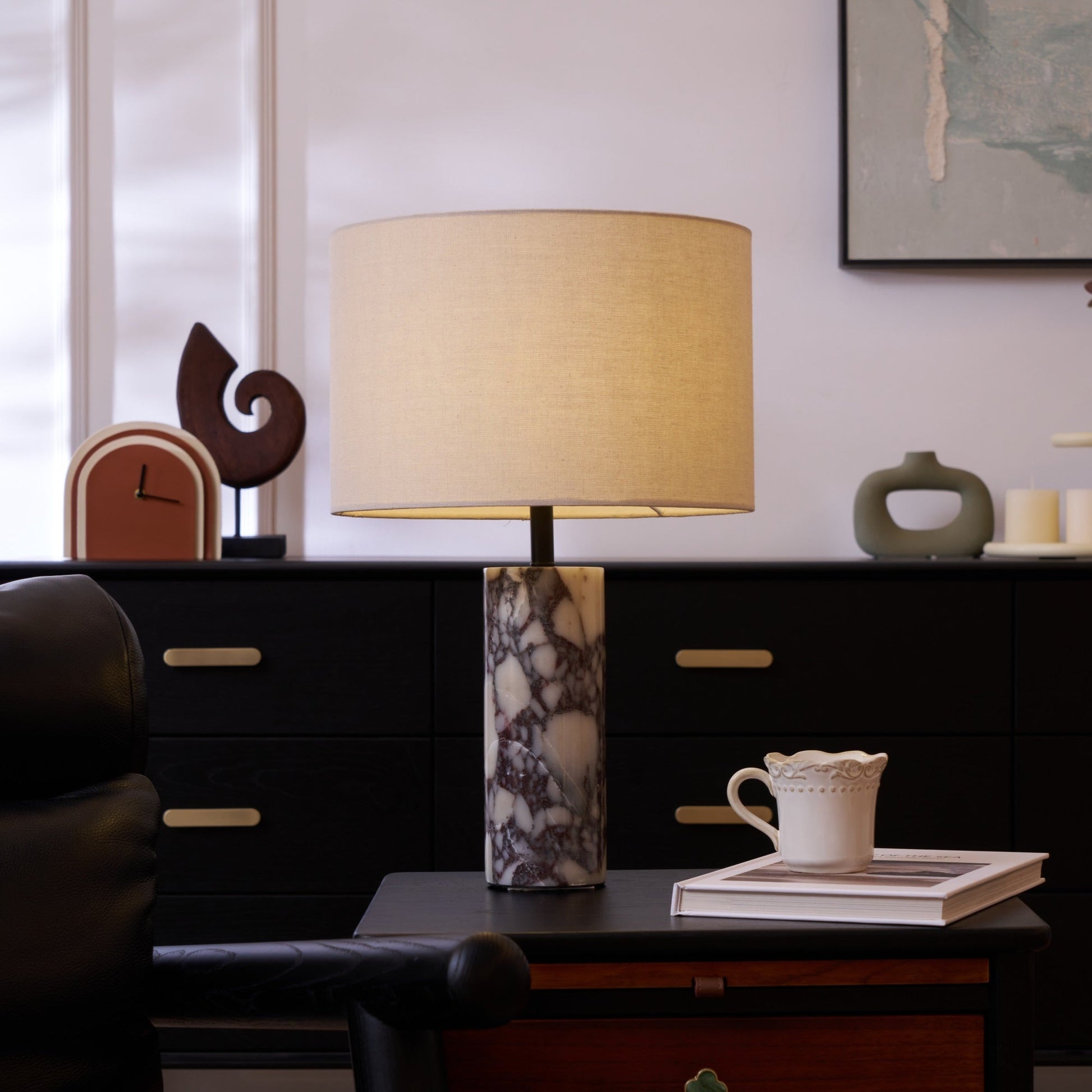 Vivo Elegant Marble Table Lamp-Neutral Decor