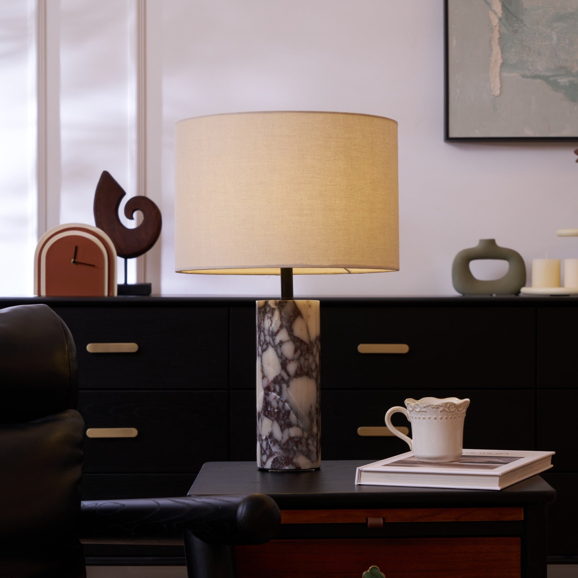 Vivo Elegant Marble Table Lamp-Neutral Decor