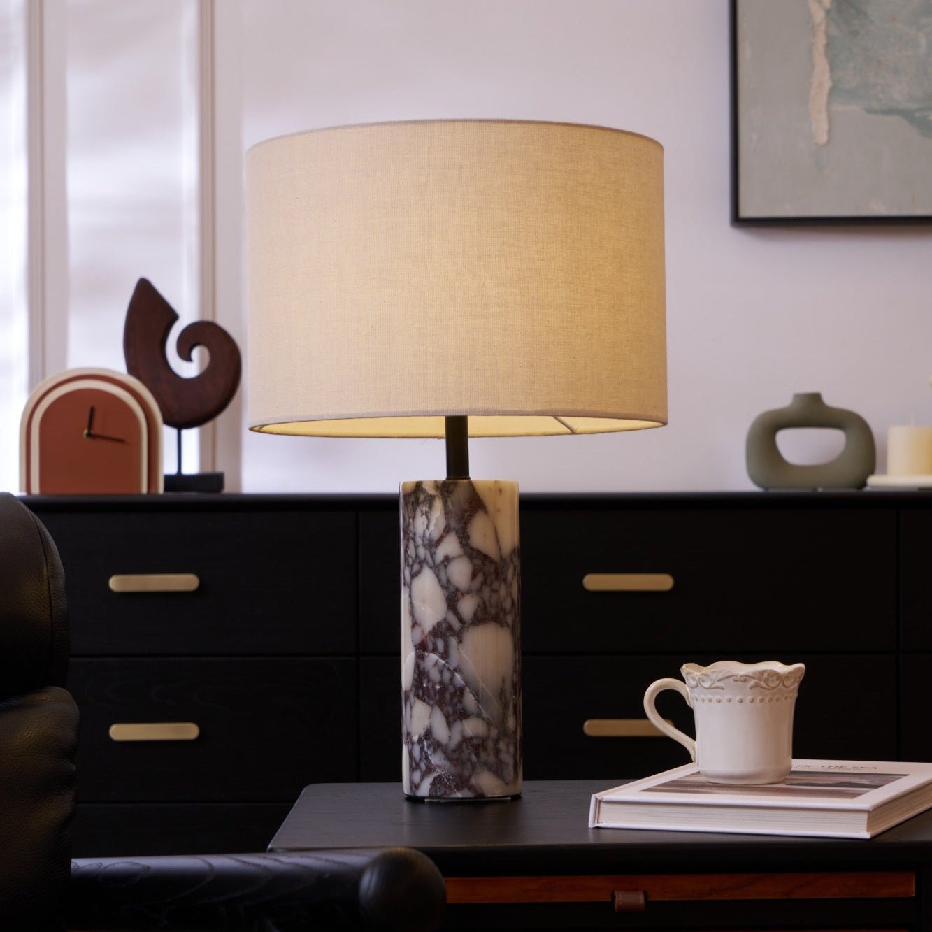 Vivo Elegant Marble Table Lamp-Neutral Decor