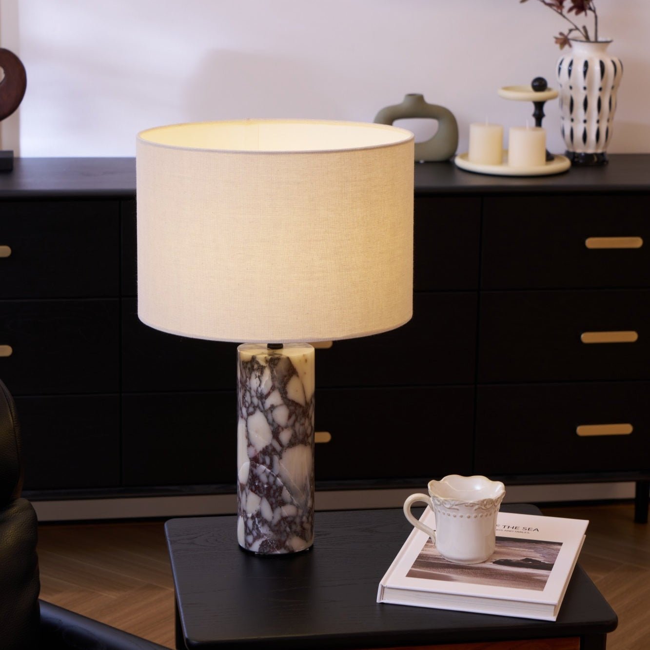Vivo Elegant Marble Table Lamp-Neutral Decor
