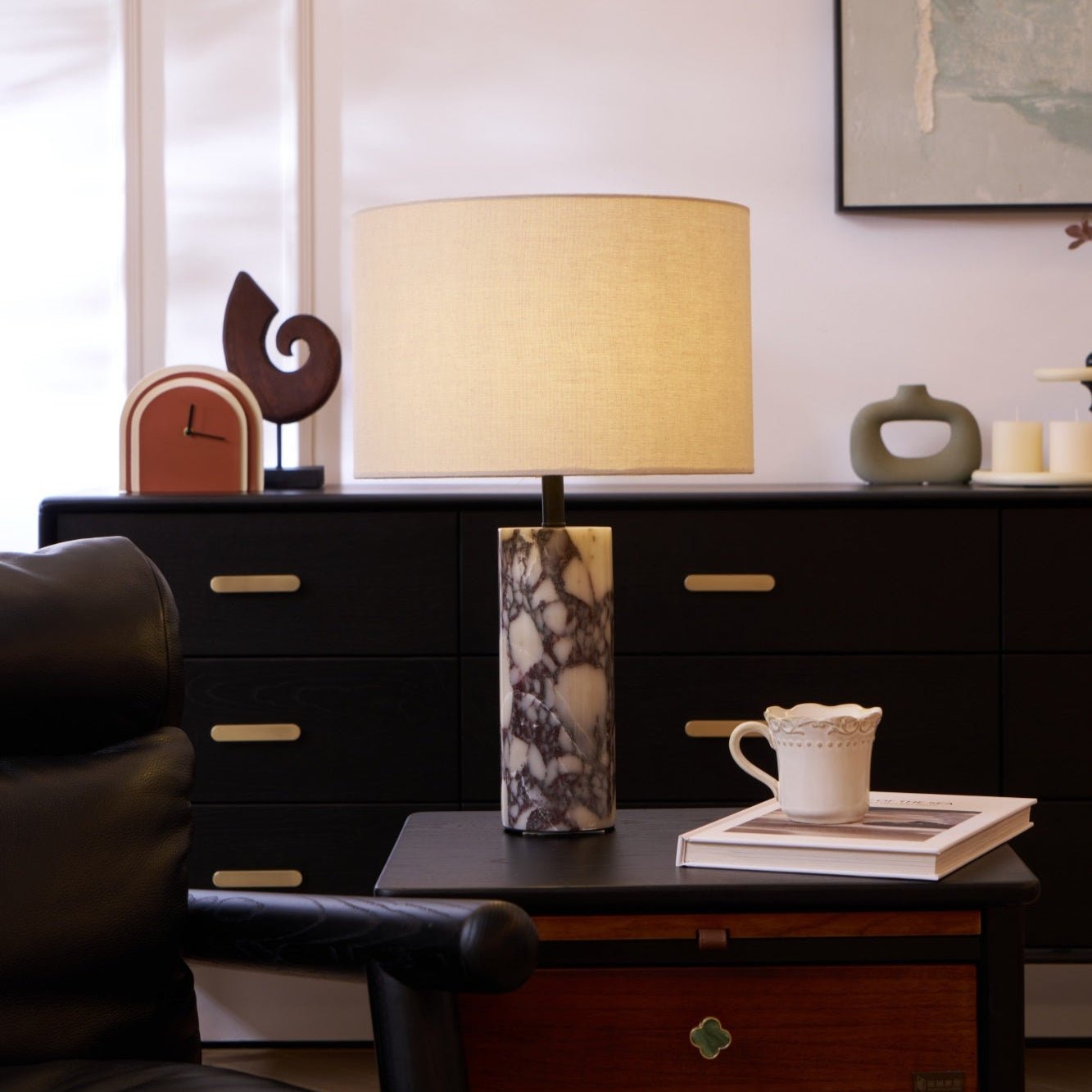 Vivo Elegant Marble Table Lamp-Neutral Decor