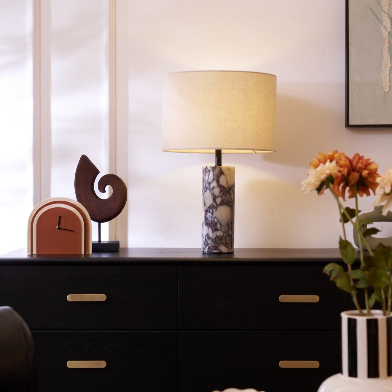 Vivo Elegant Marble Table Lamp-Neutral Decor