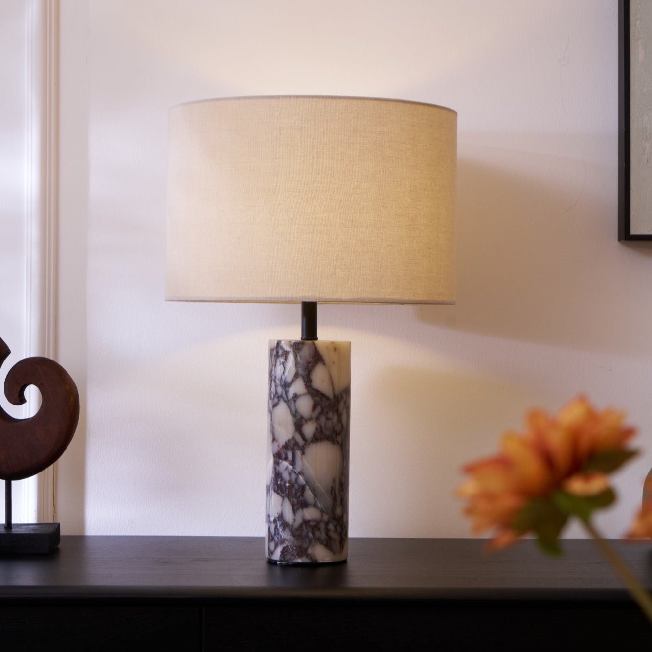 Vivo Elegant Marble Table Lamp-Neutral Decor